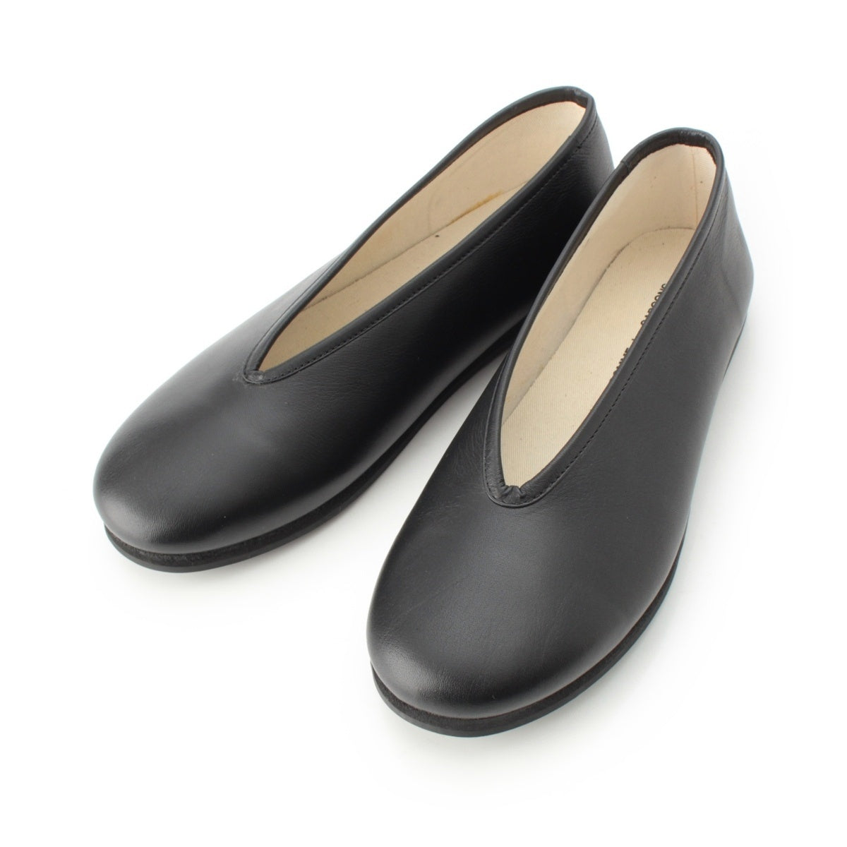 COMME des GARCONS leather Flat Shoes Slip-on pumps black 24