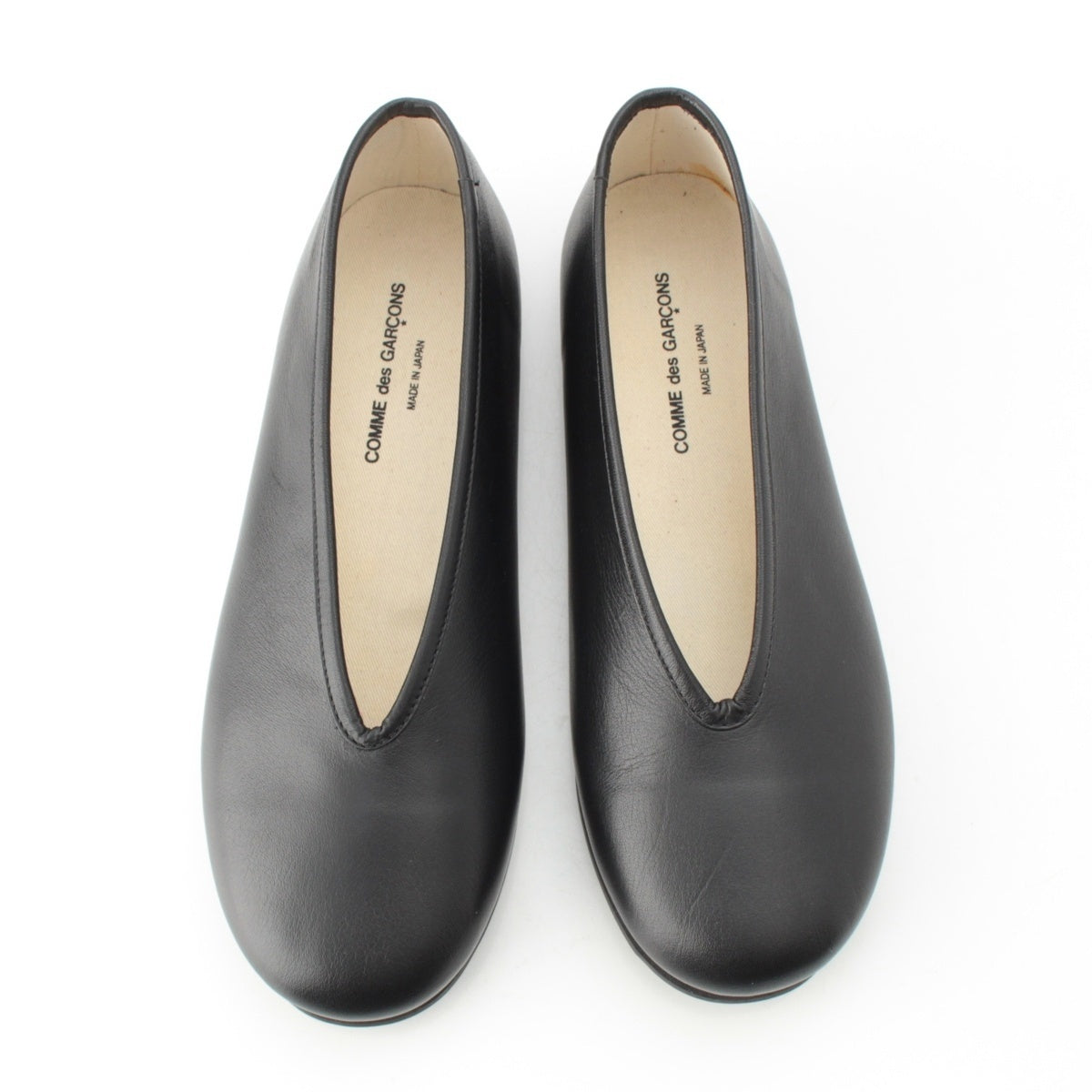 COMME des GARCONS leather Flat Shoes Slip-on pumps black 24