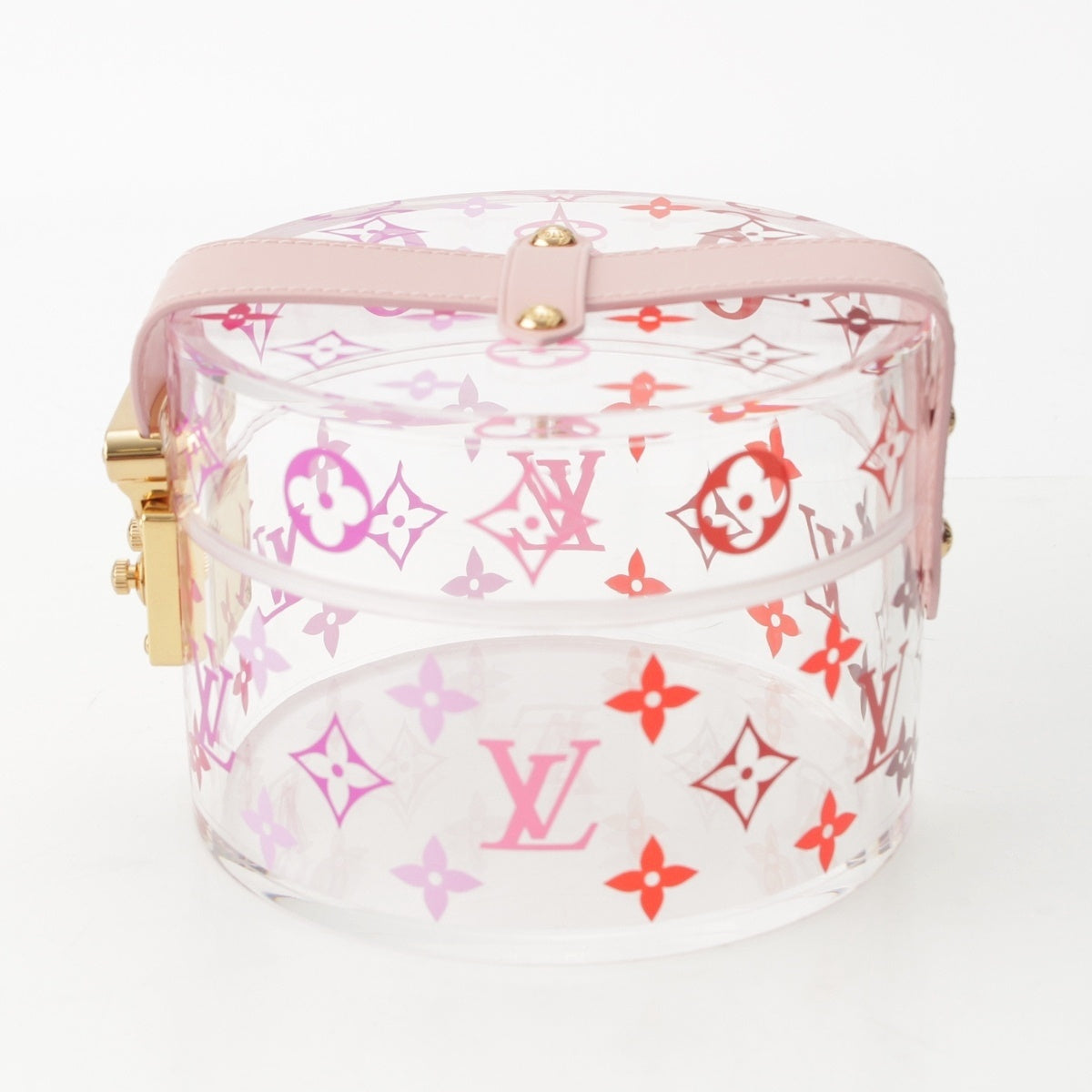 LOUIS VUITTON Boite Scott Monogram Clear Trinket Box interior GI0362 pink