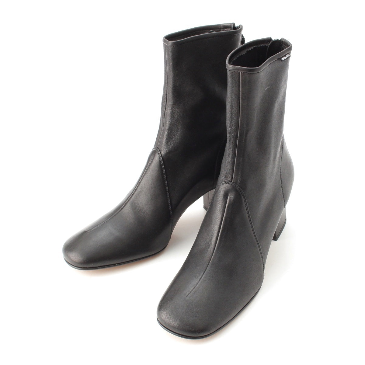 MIUMIU Nappa leather Stretch heel boots Booties black 38 1/2