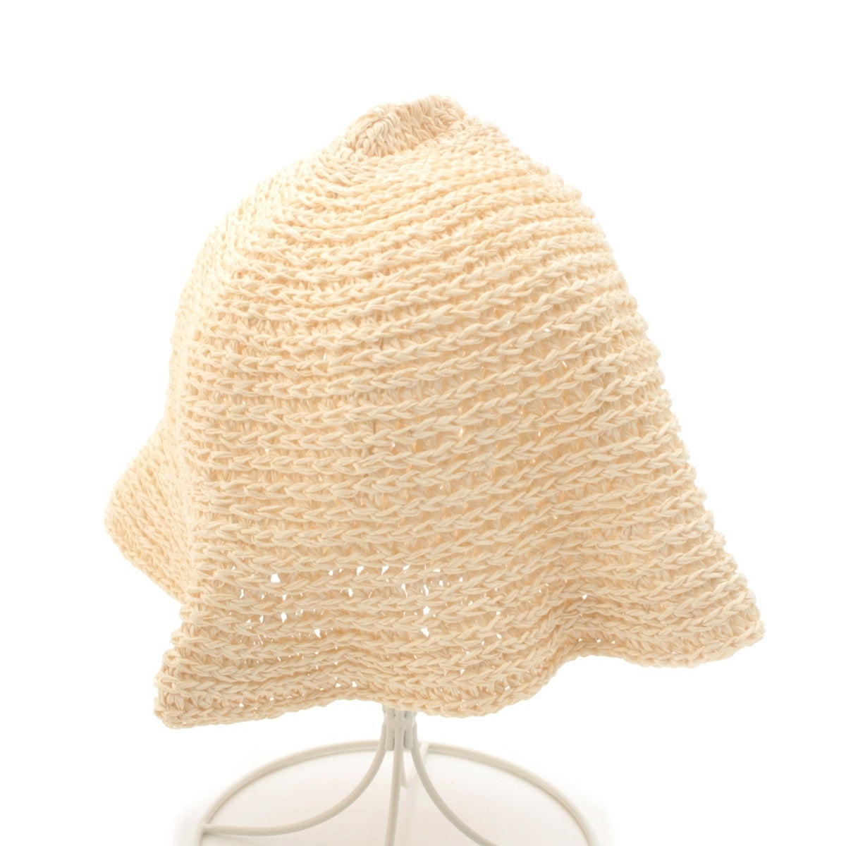 ISSEY MIYAKE Bodyworks linen Knitted Washi Paper Beanie Knit cap Hat (sample item) beige
