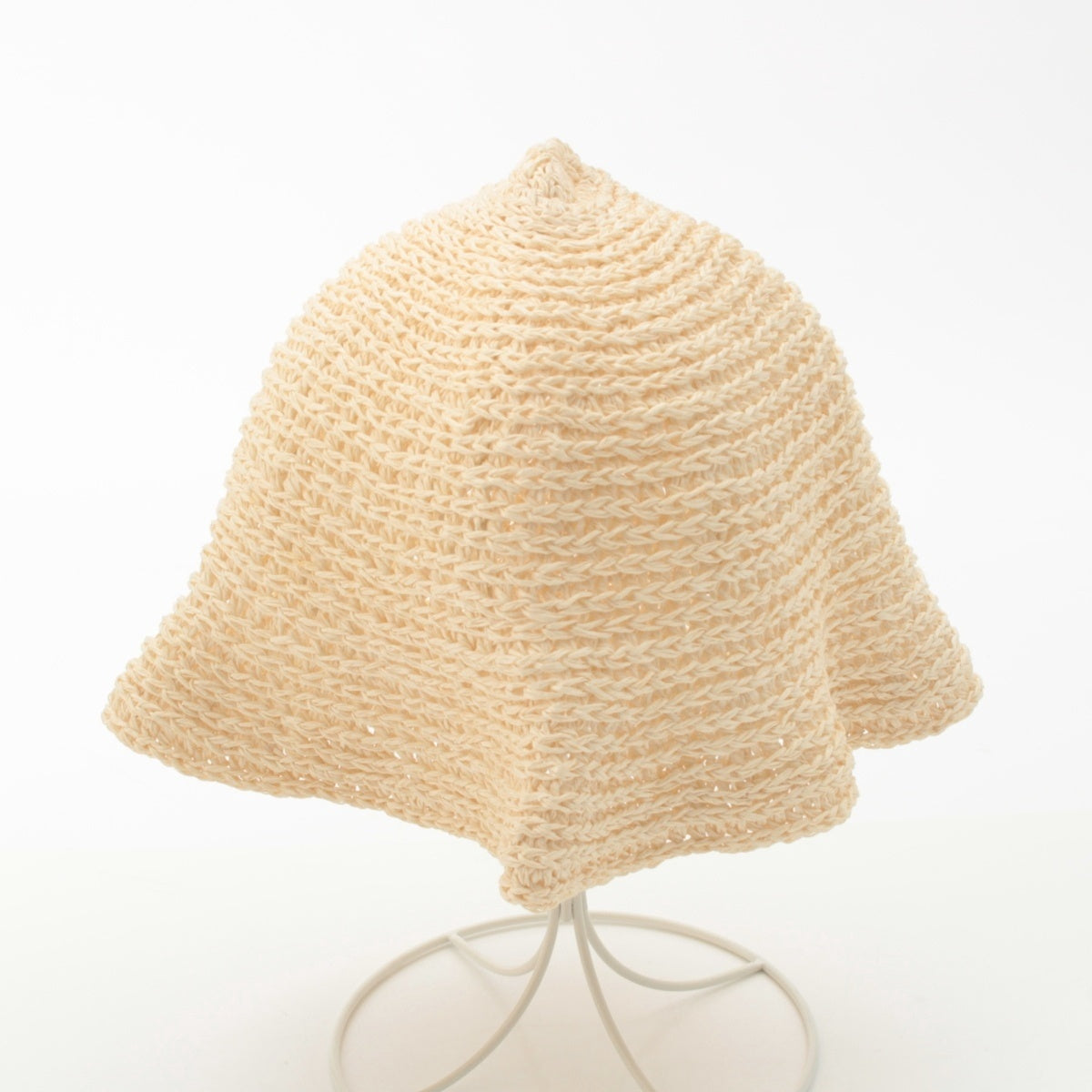ISSEY MIYAKE Bodyworks linen Knitted Washi Paper Beanie Knit cap Hat (sample item) beige