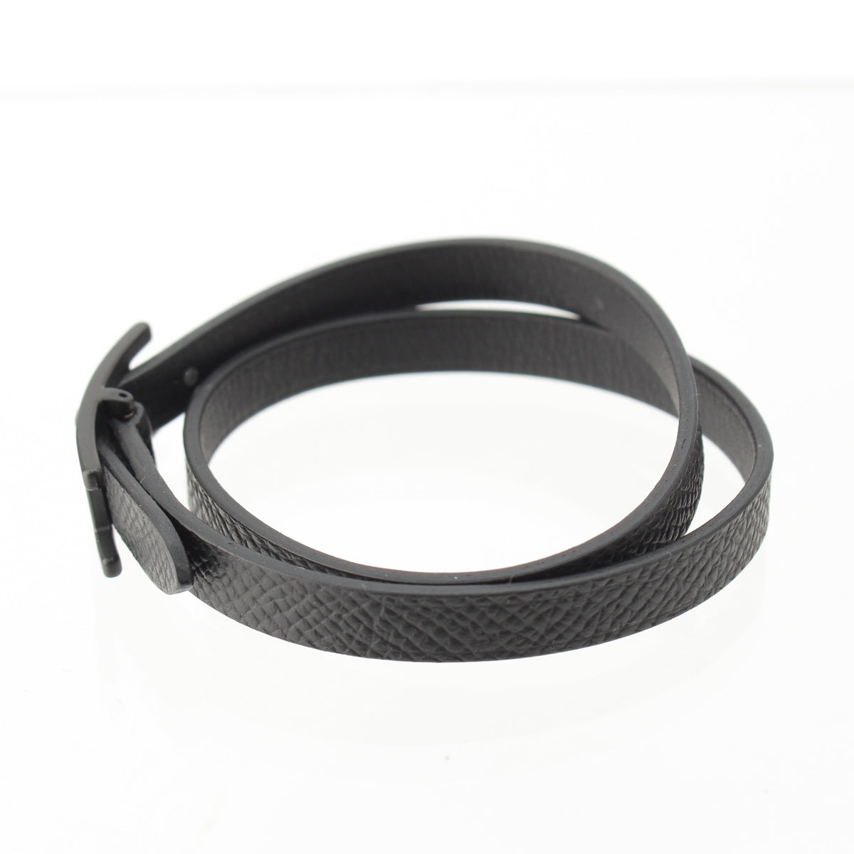 HERMES Epsom biapi double tour bracelet Accessories black T5