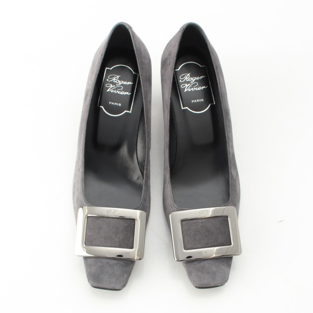 Roger Vivier Belle Vivier Suede pumps Gray x silver 36 1/2