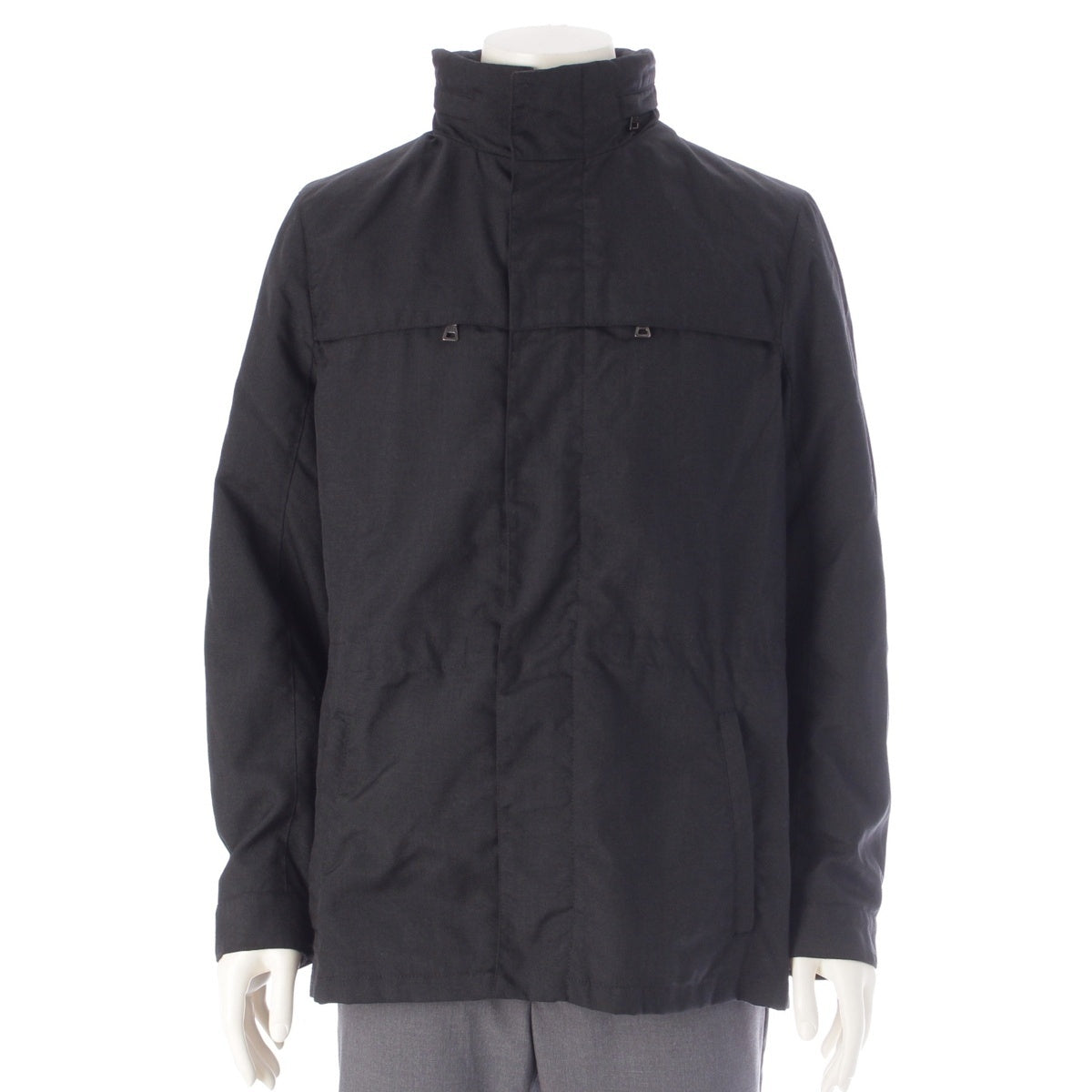 PRADA Sports Hooded, zip-up, double zipper Nylon jacket SGJ062 dark gray black