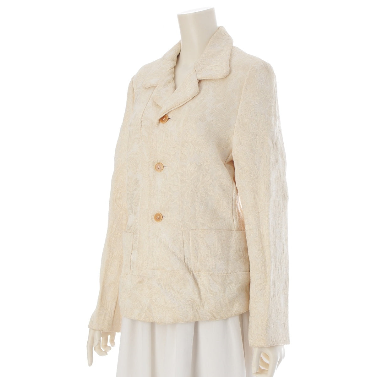 COMME des GARCONS Vintage fully embroidered tailored jacket GJ-11045 Ivory M