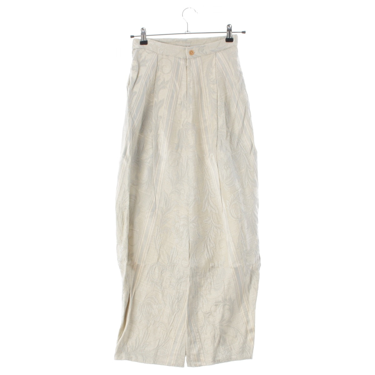 COMME des GARCONS Vintage fully embroidered floral striped long dress skirt ES-10079 Light blue white S