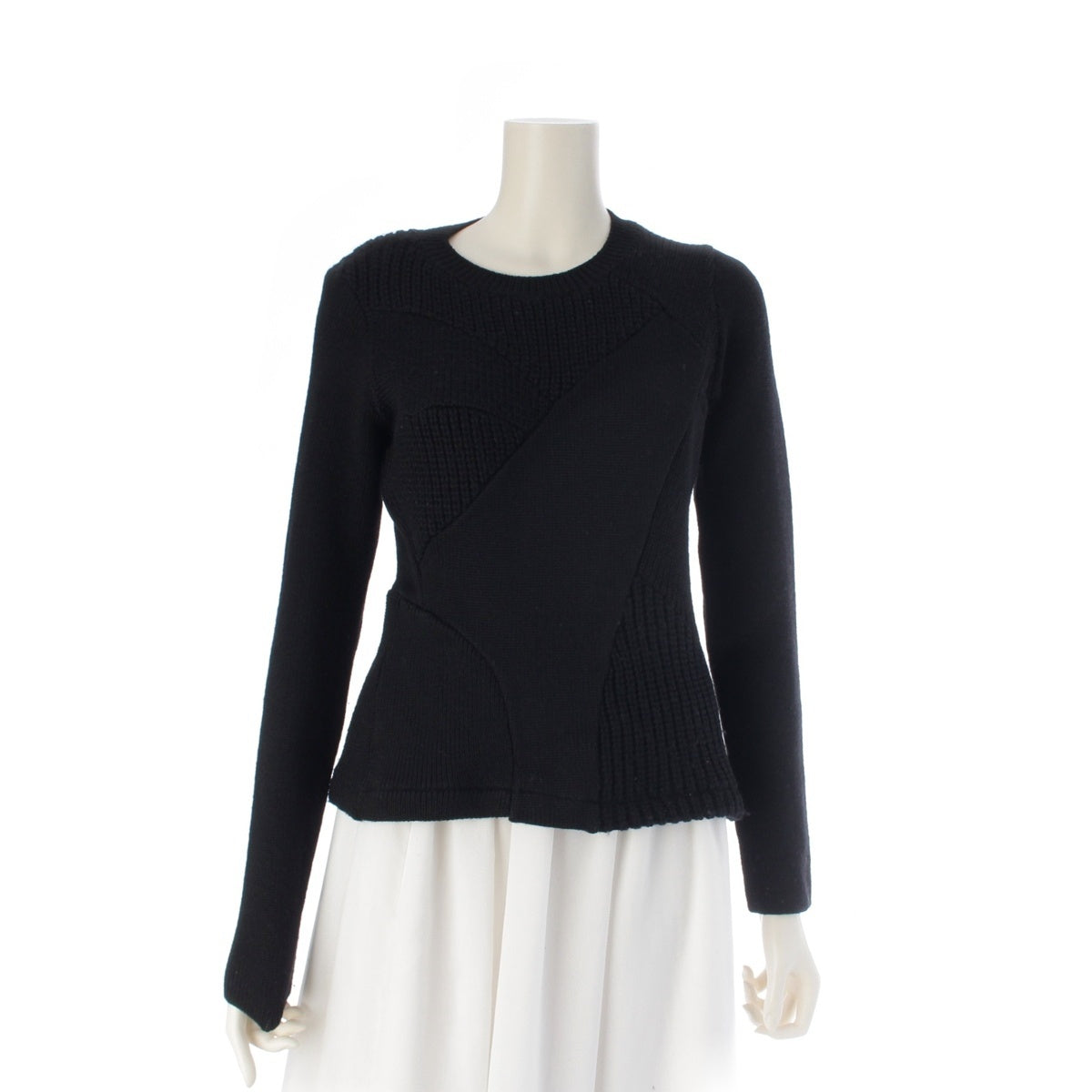 tricot COMME des GARCONS wool Vintage docking knit sweater TN-050370 black