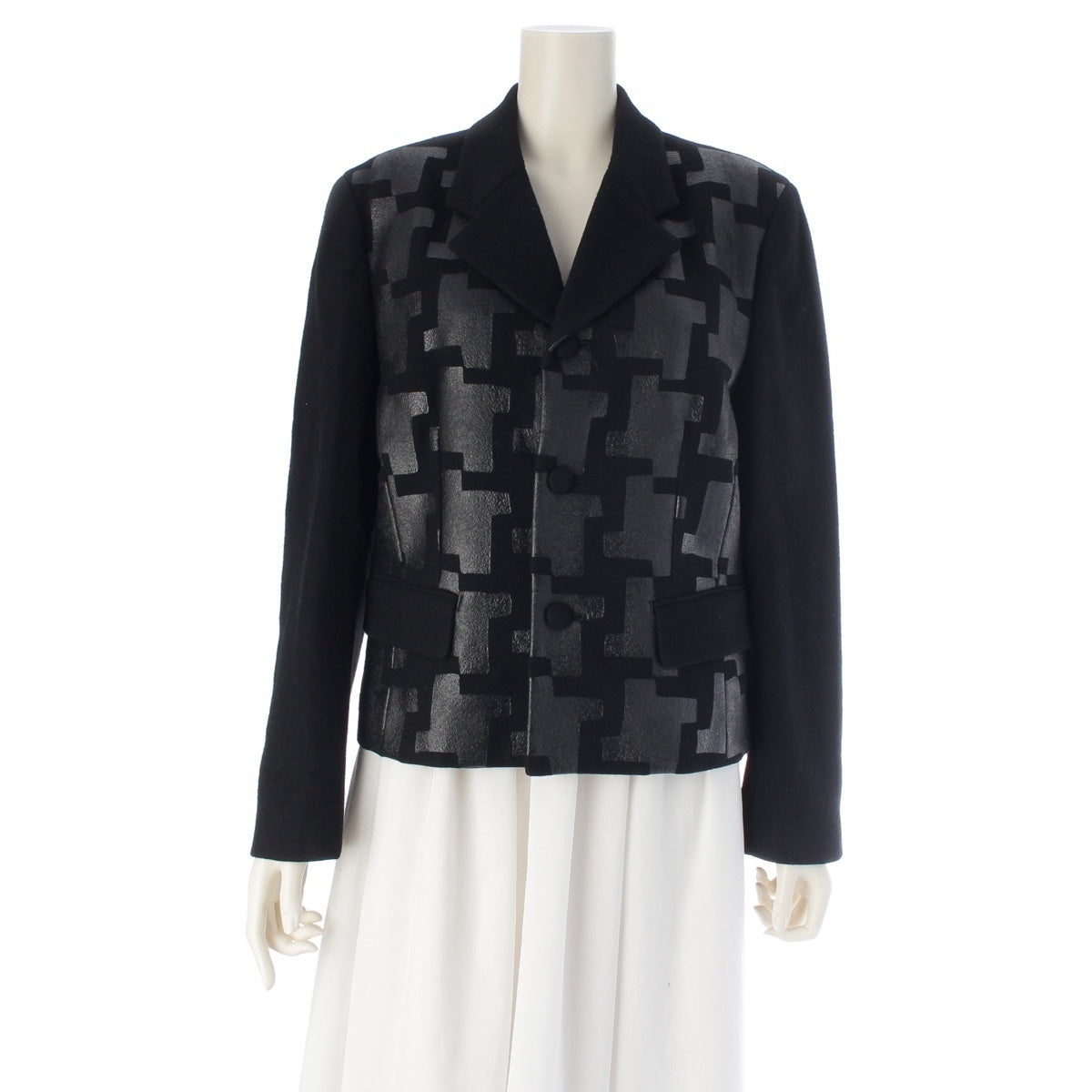 COMME des GARCONS wool All-over print tailored jacket GJ-05082 black M