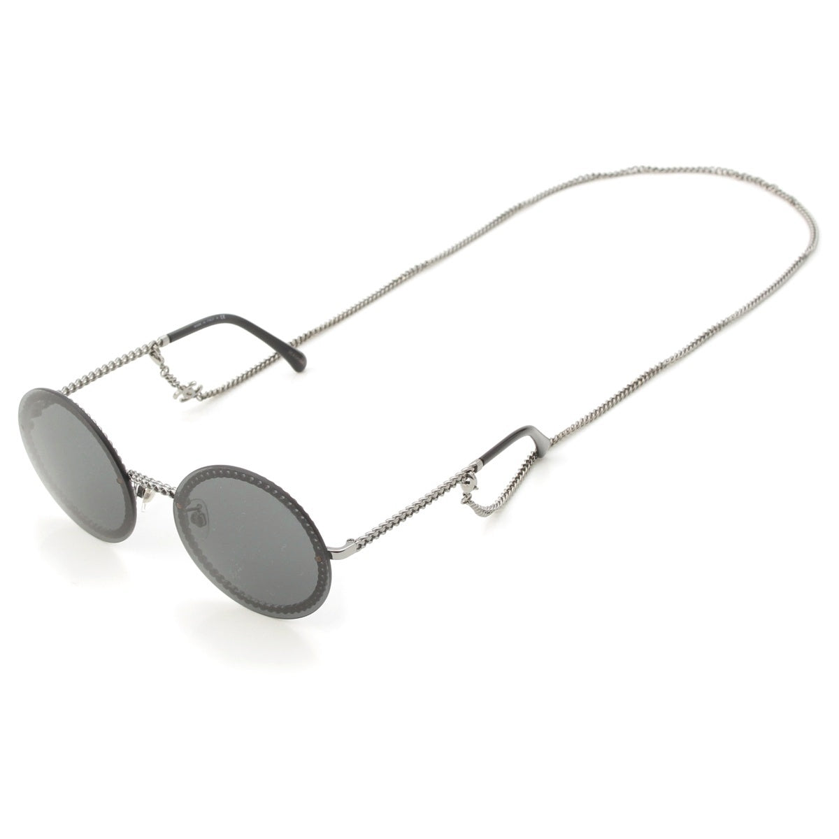 CHANEL COCO Mark Chain sunglasses Eyewear black 58□18