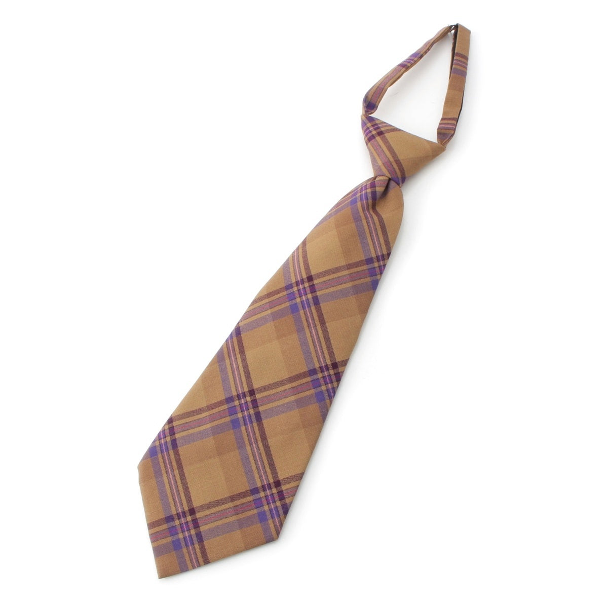 GUCCI Michele wool Accessory check one-touch tie Brown multicolor