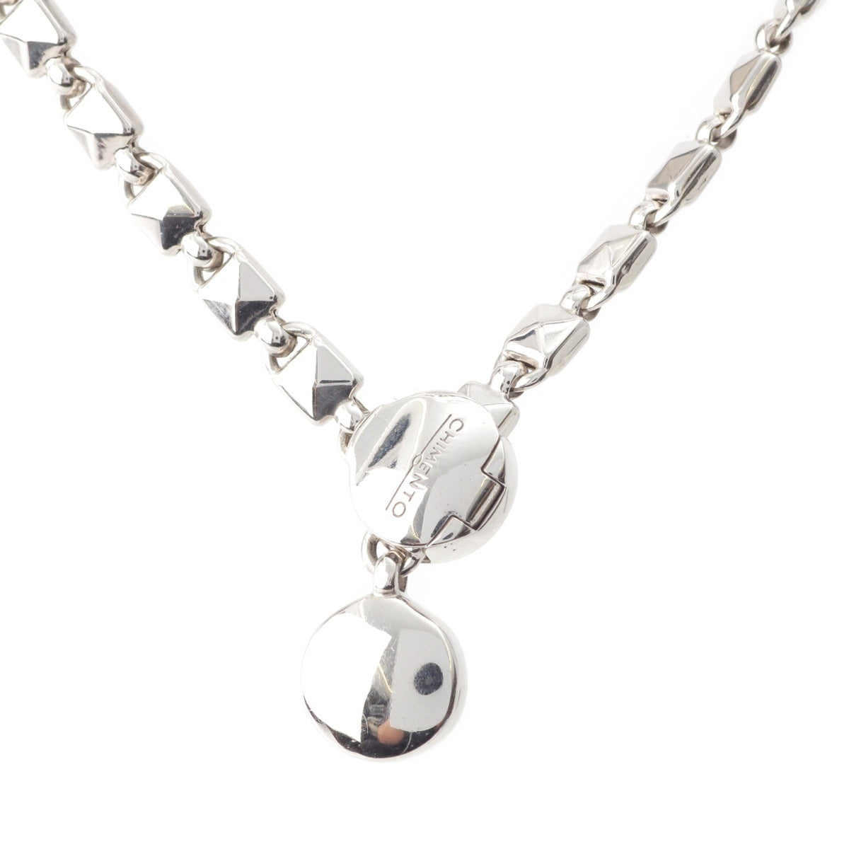 CHIMENTO K18 WG 2P Diamond Necklace jewelry Au750 White gold 14.2g