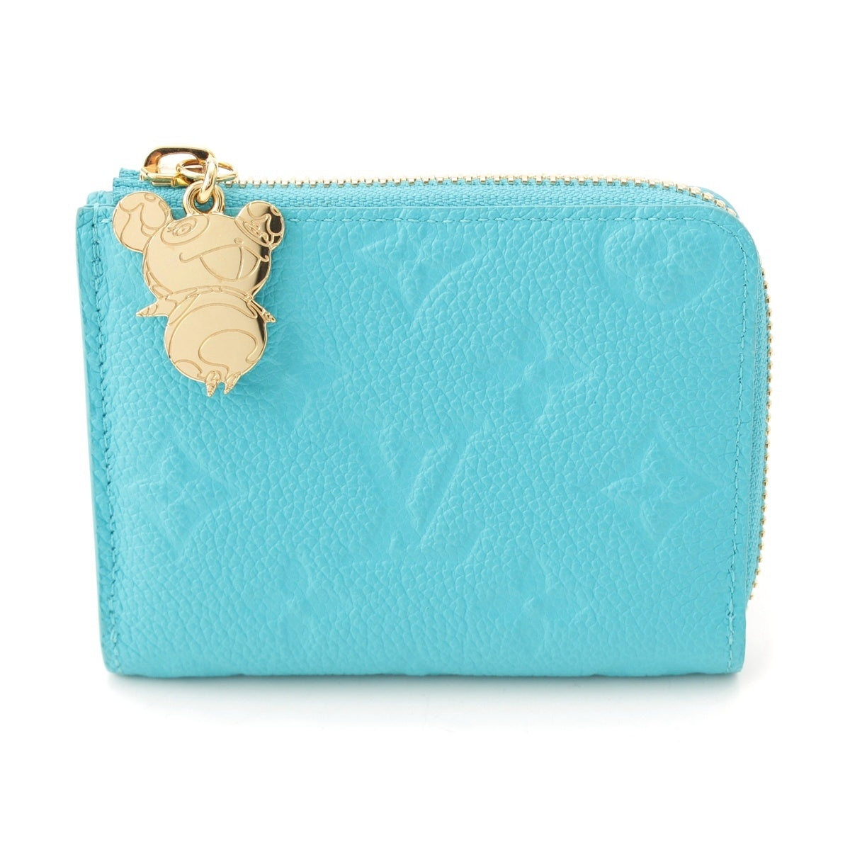 LOUIS VUITTON Takashi Murakami Portefeuille Noah Calfskin Compact Wallet Card Coin case L-shaped fastener M13801 Kabira Blue M