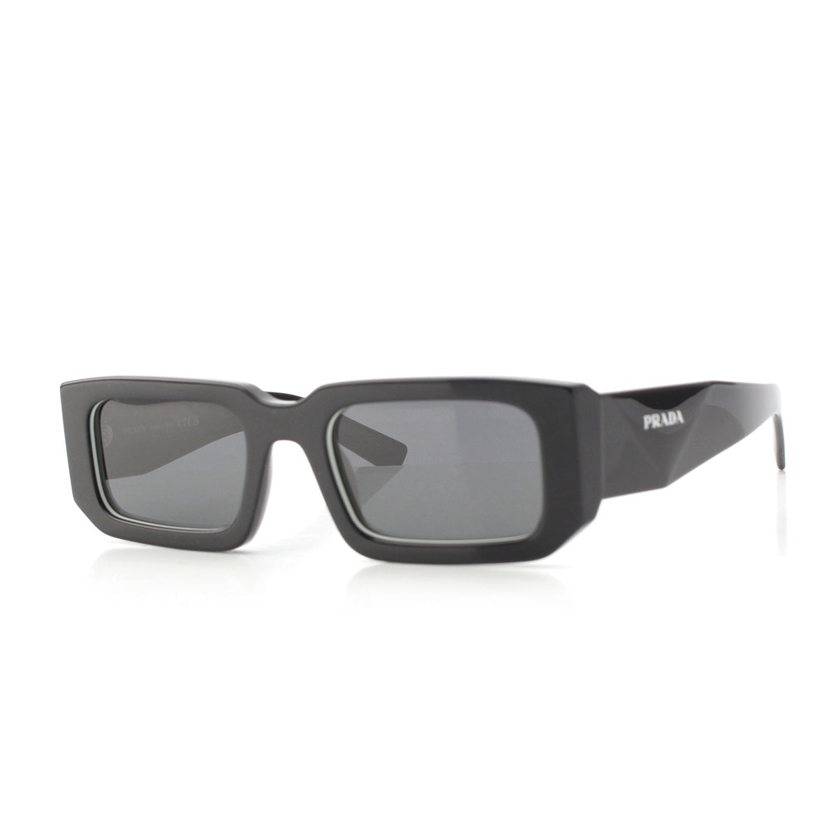 PRADA Logo square sunglasses Eyewear OPR06YS Black x white