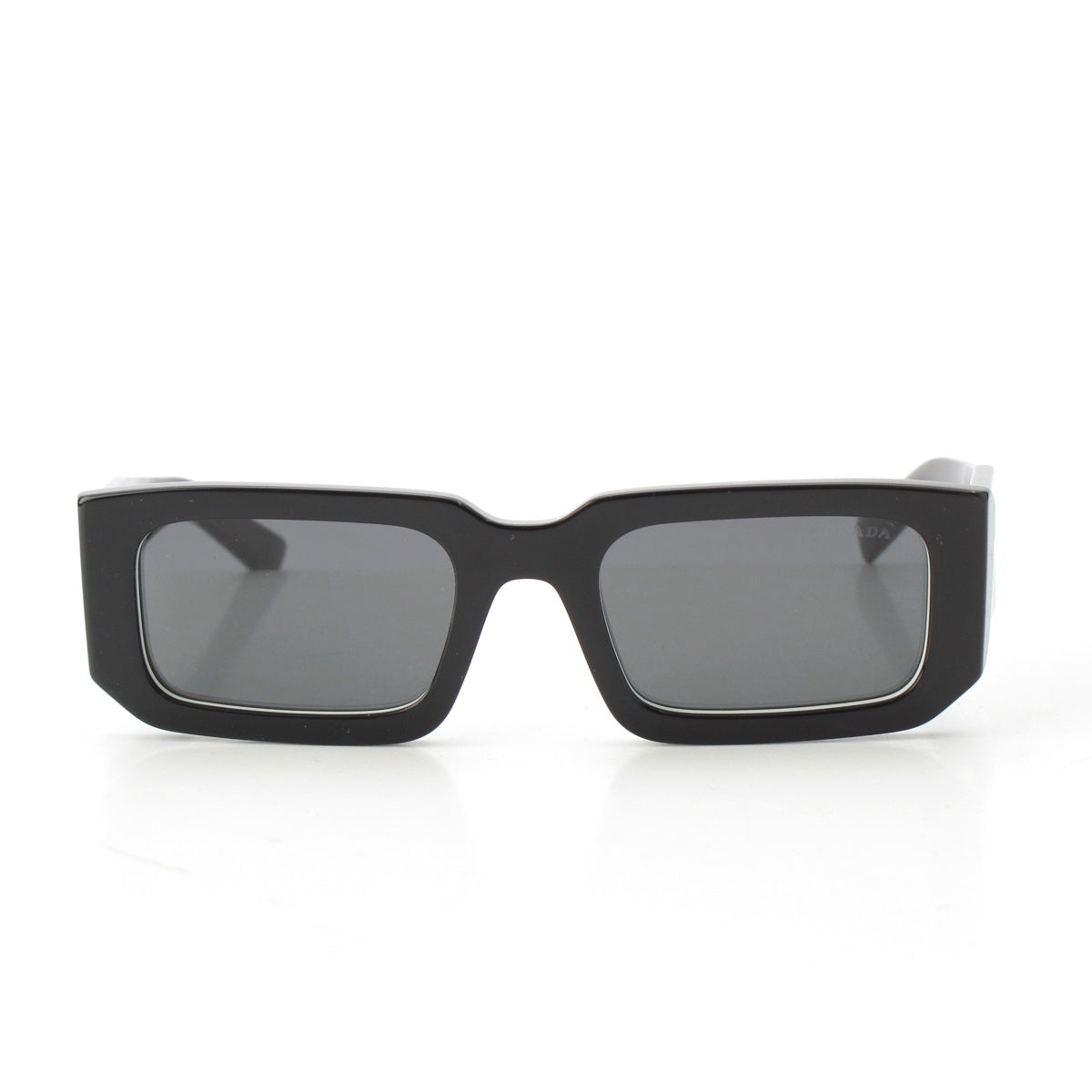 PRADA Logo square sunglasses Eyewear OPR06YS Black x white