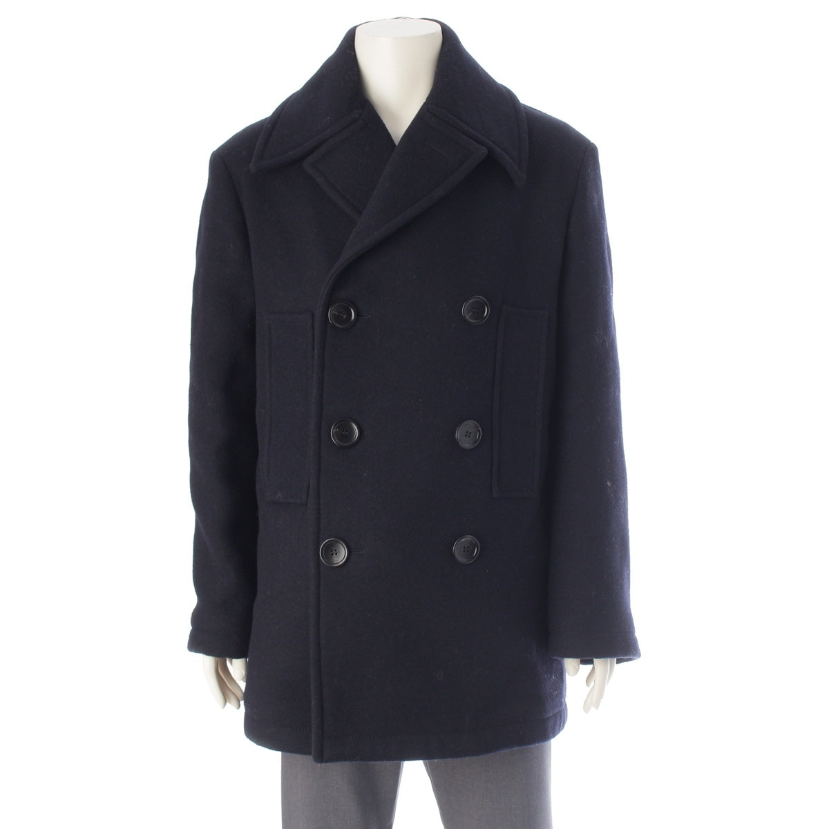 GUCCI Sherry wool cotton Double breasted pea coat line 793666 black 46(170/88A)