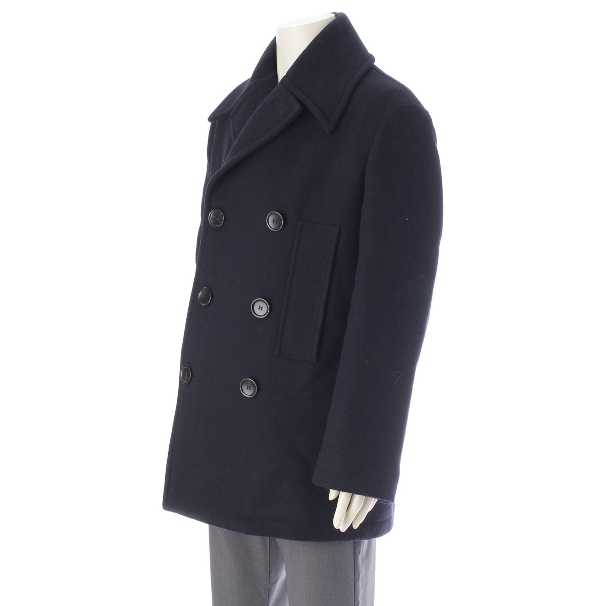 GUCCI Sherry wool cotton Double breasted pea coat line 793666 black 46(170/88A)