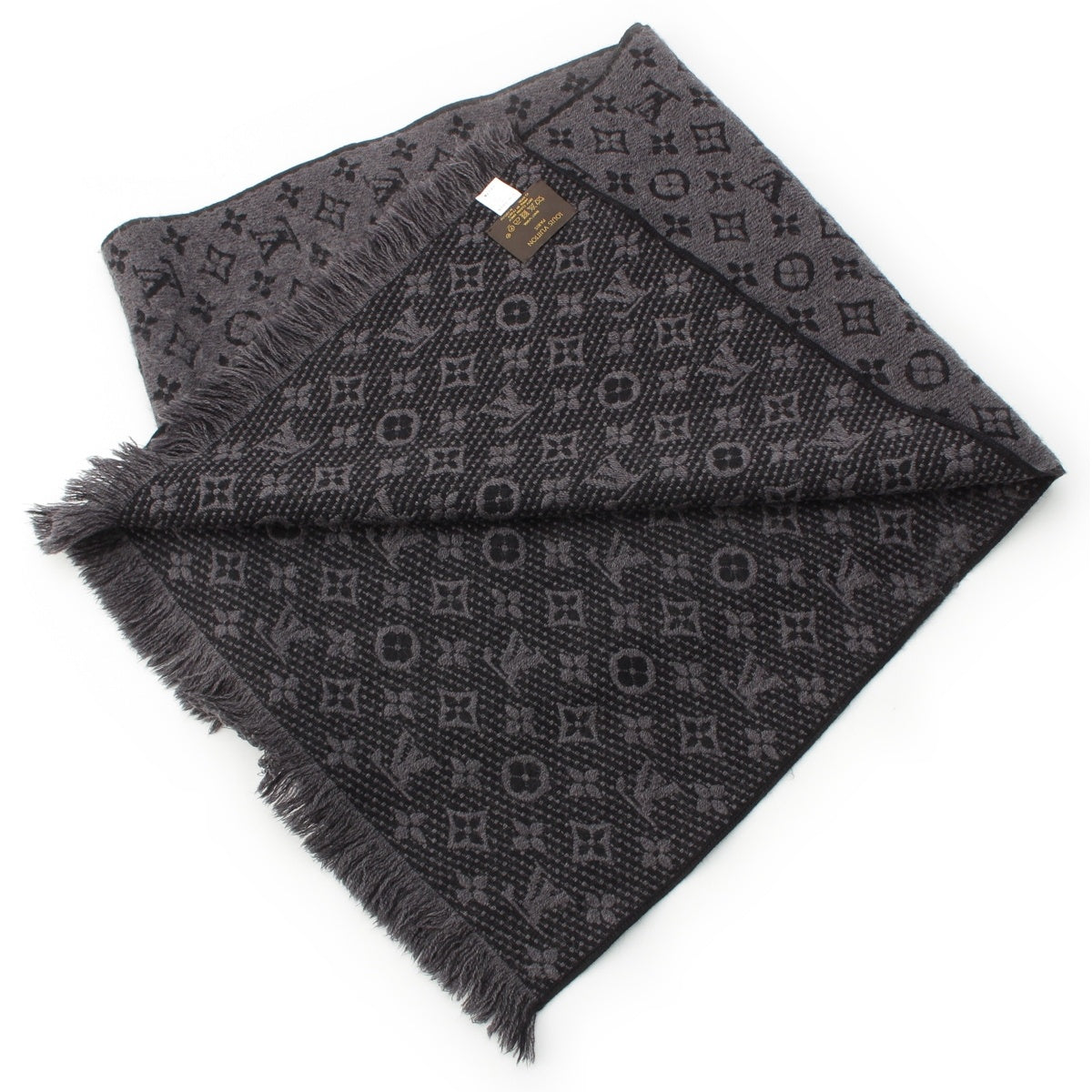 LOUIS VUITTON Monogram Escalp wool Classic Scarf M78526 gray