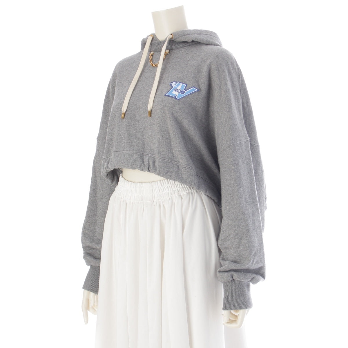 LOUIS VUITTON LV Flight Patch Chain Cropped Hooded Parker gray M