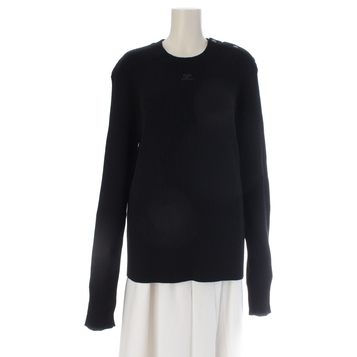 courreges Viscose Long sleeve knit tops black XL