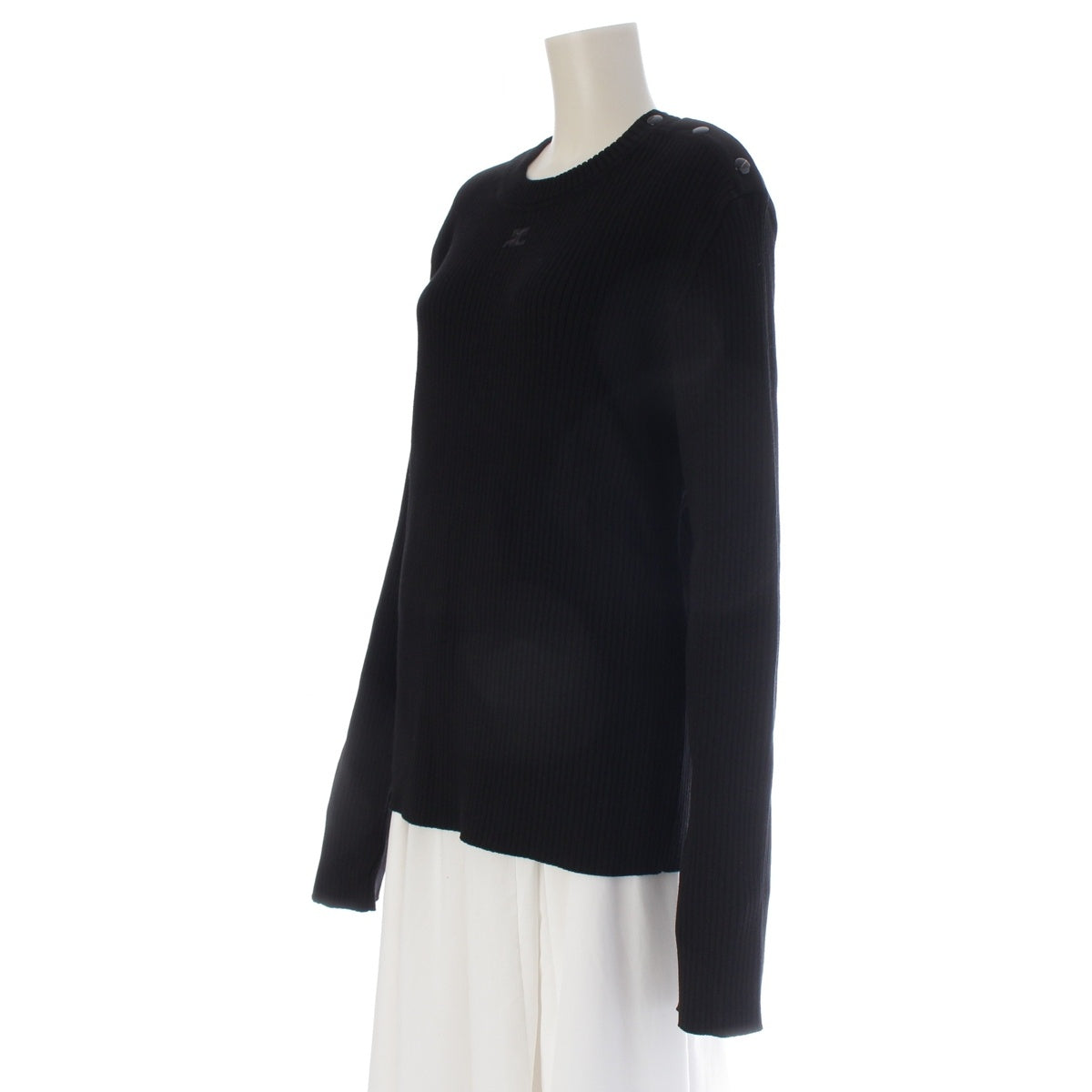 courreges Viscose Long sleeve knit tops black XL
