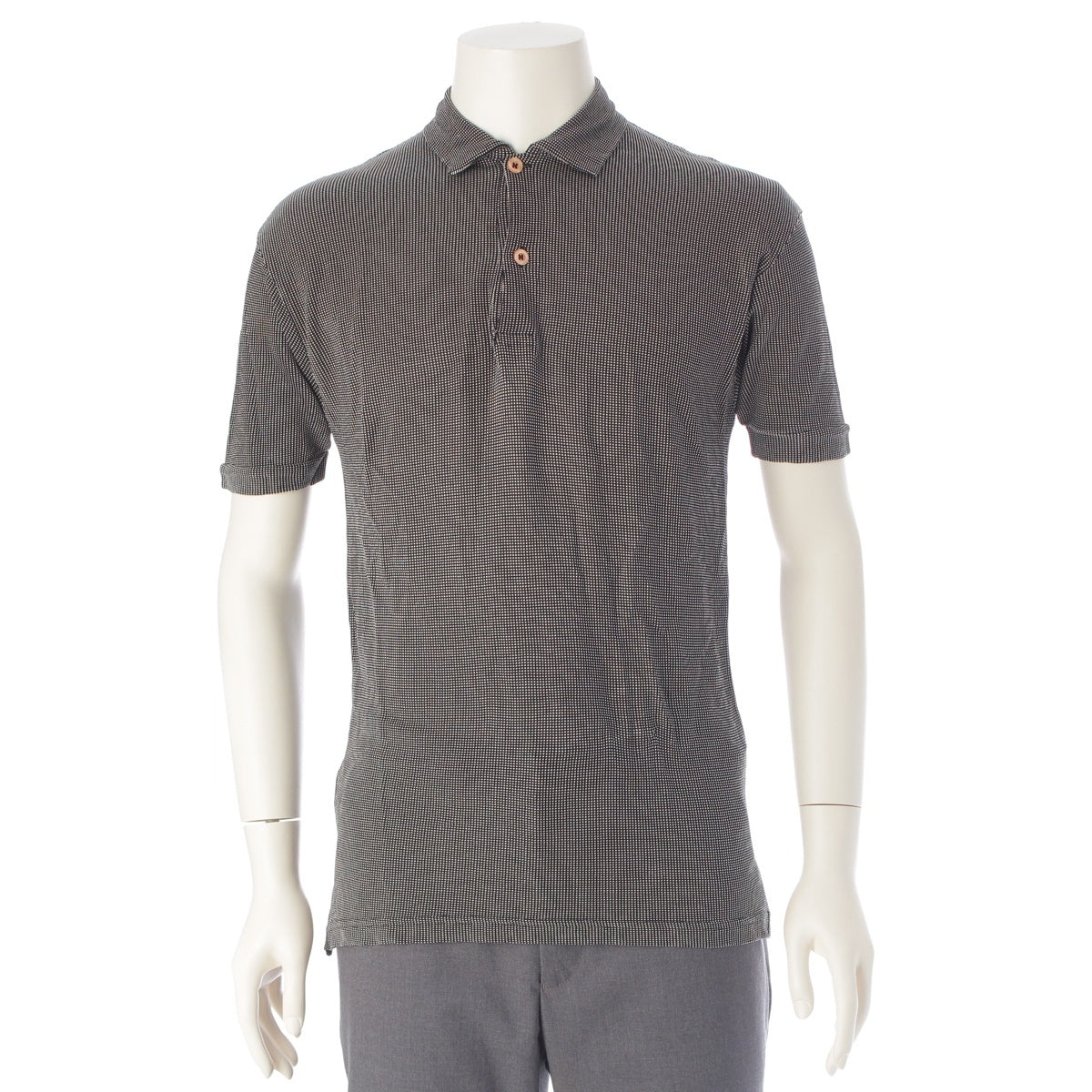 ARMANI Vintage short-sleeved shirt Polo shirt tops Black White S