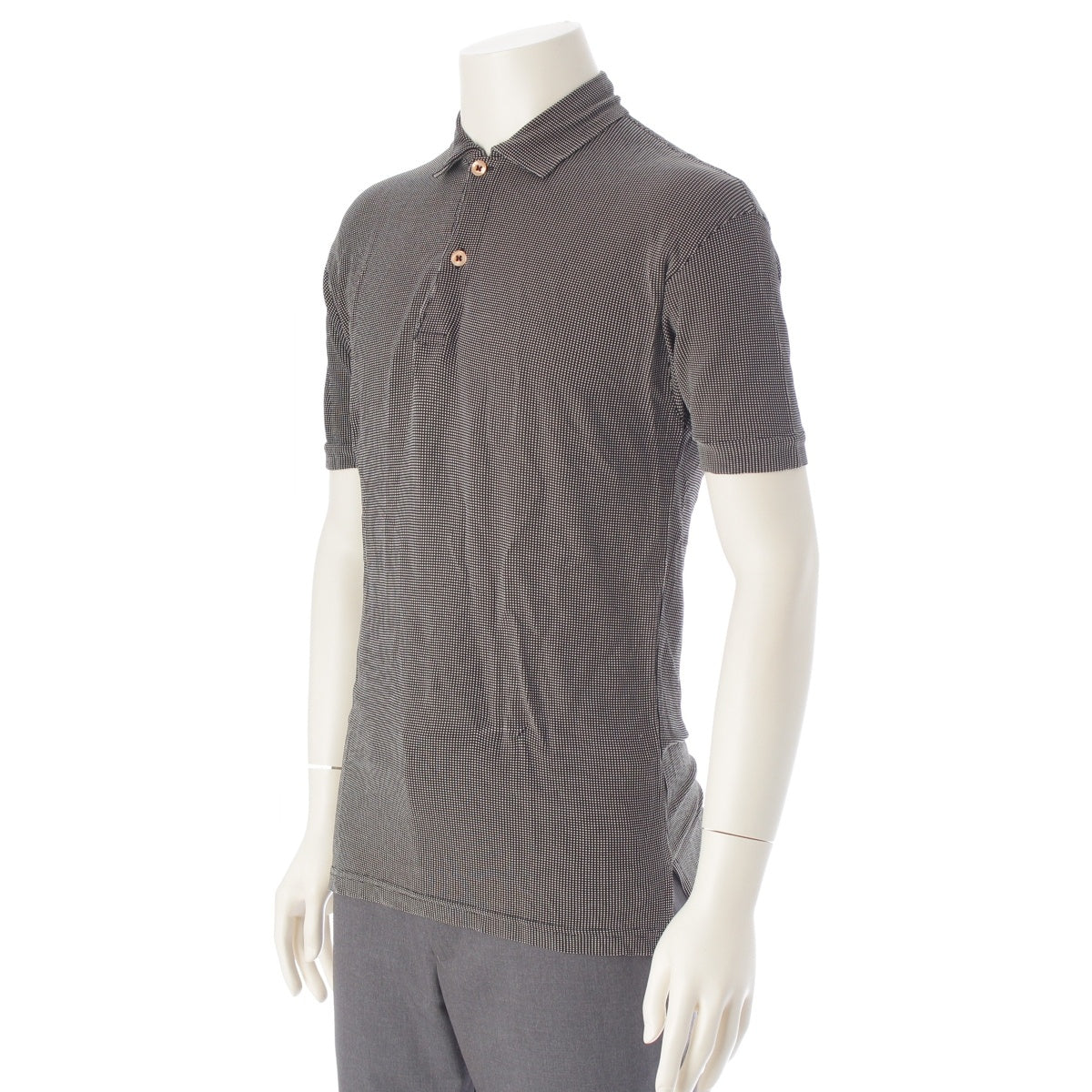 ARMANI Vintage short-sleeved shirt Polo shirt tops Black White S