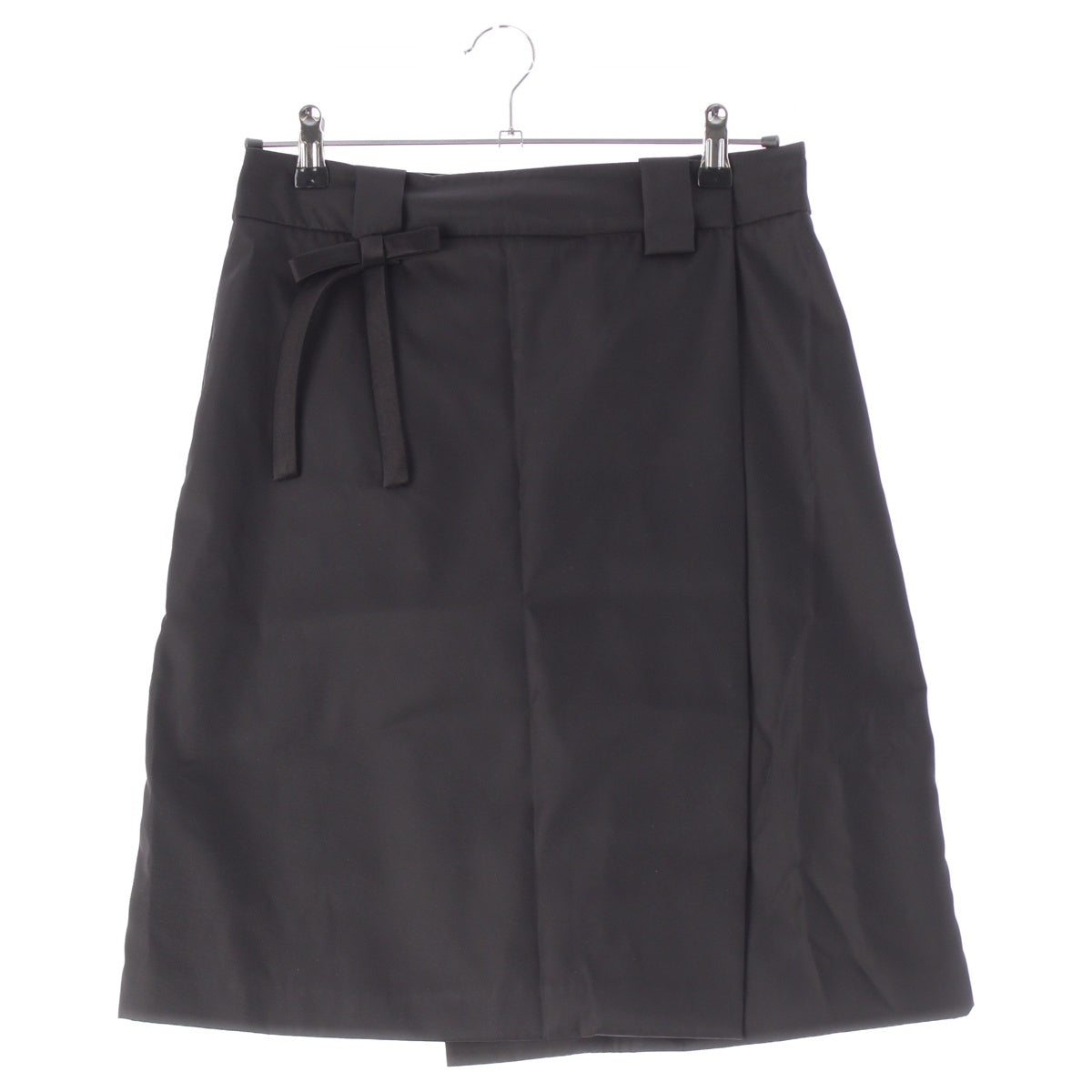 PRADA Wrap skirt, triangular logo, ribbon skirt 21H827 black 38