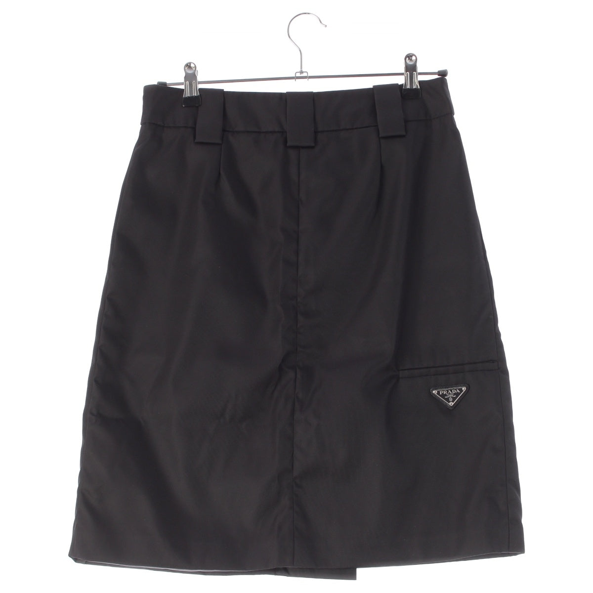 PRADA Wrap skirt, triangular logo, ribbon skirt 21H827 black 38