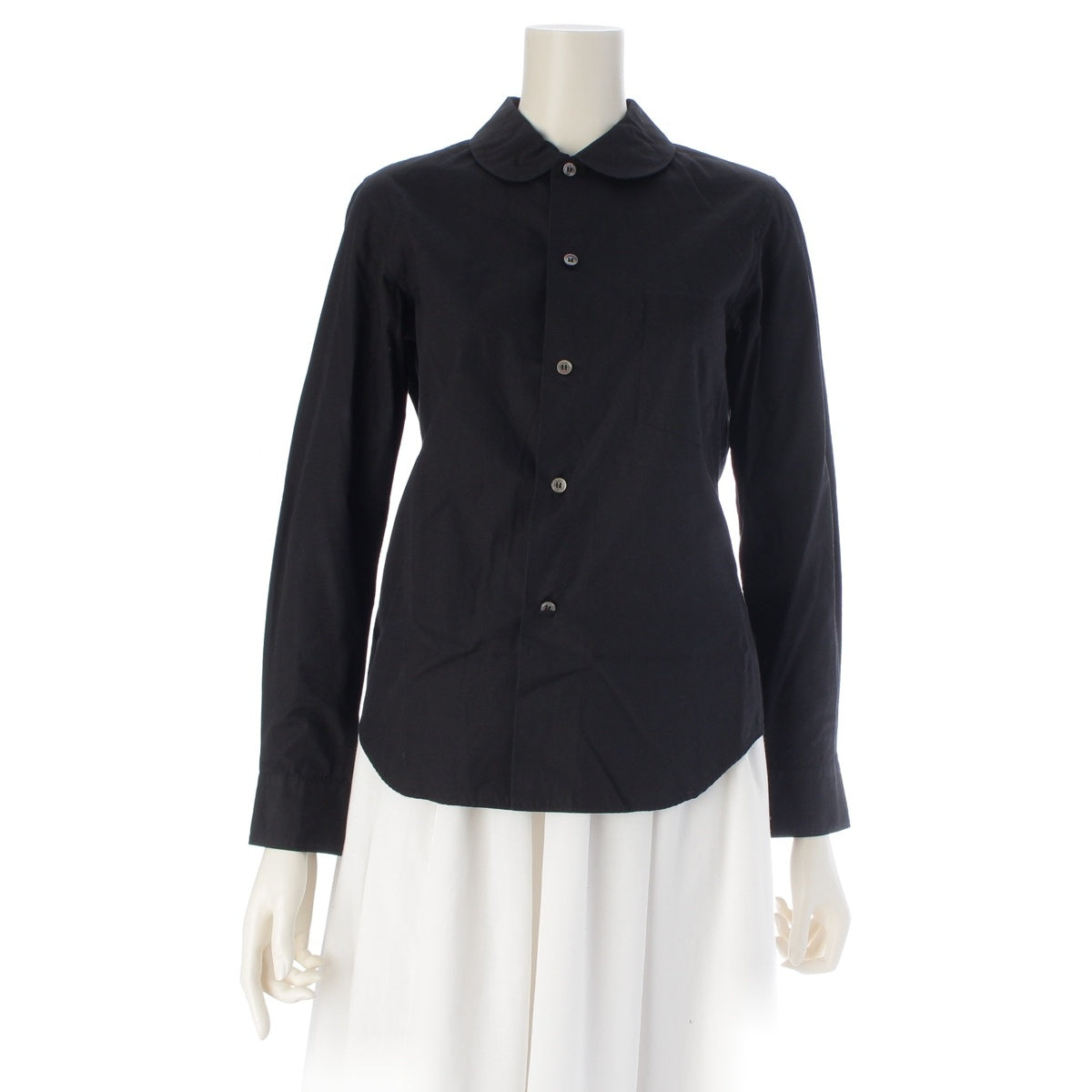 COMME des GARCONS COMME des GARCONS cotton Comme Comme round collar blouse shirt RU-B002 black XS