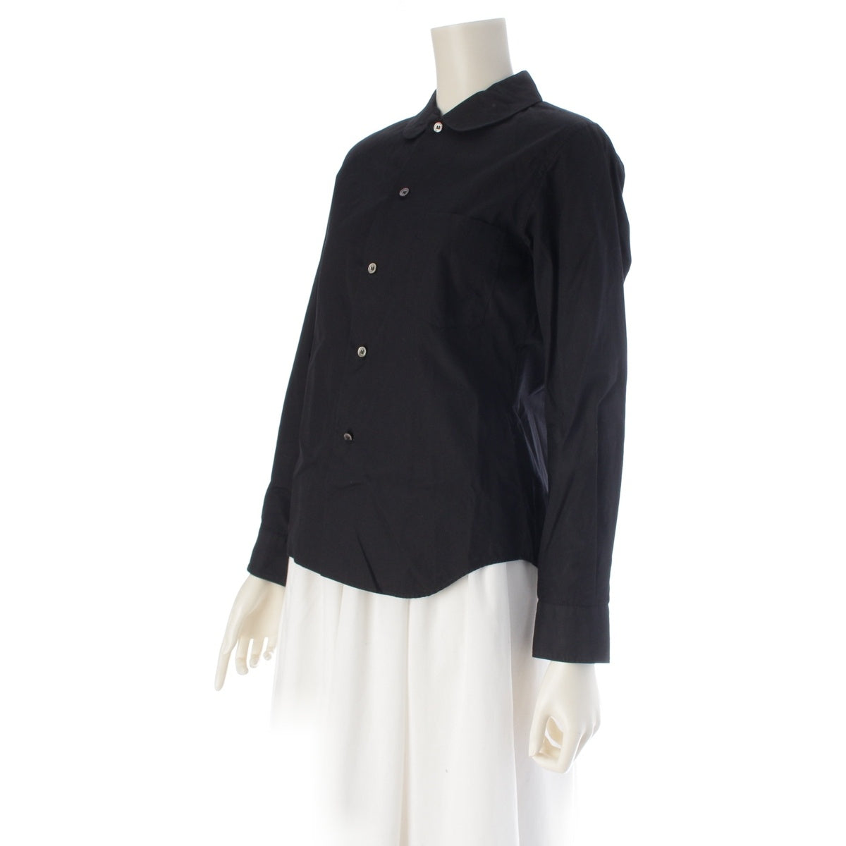 COMME des GARCONS COMME des GARCONS cotton Comme Comme round collar blouse shirt RU-B002 black XS
