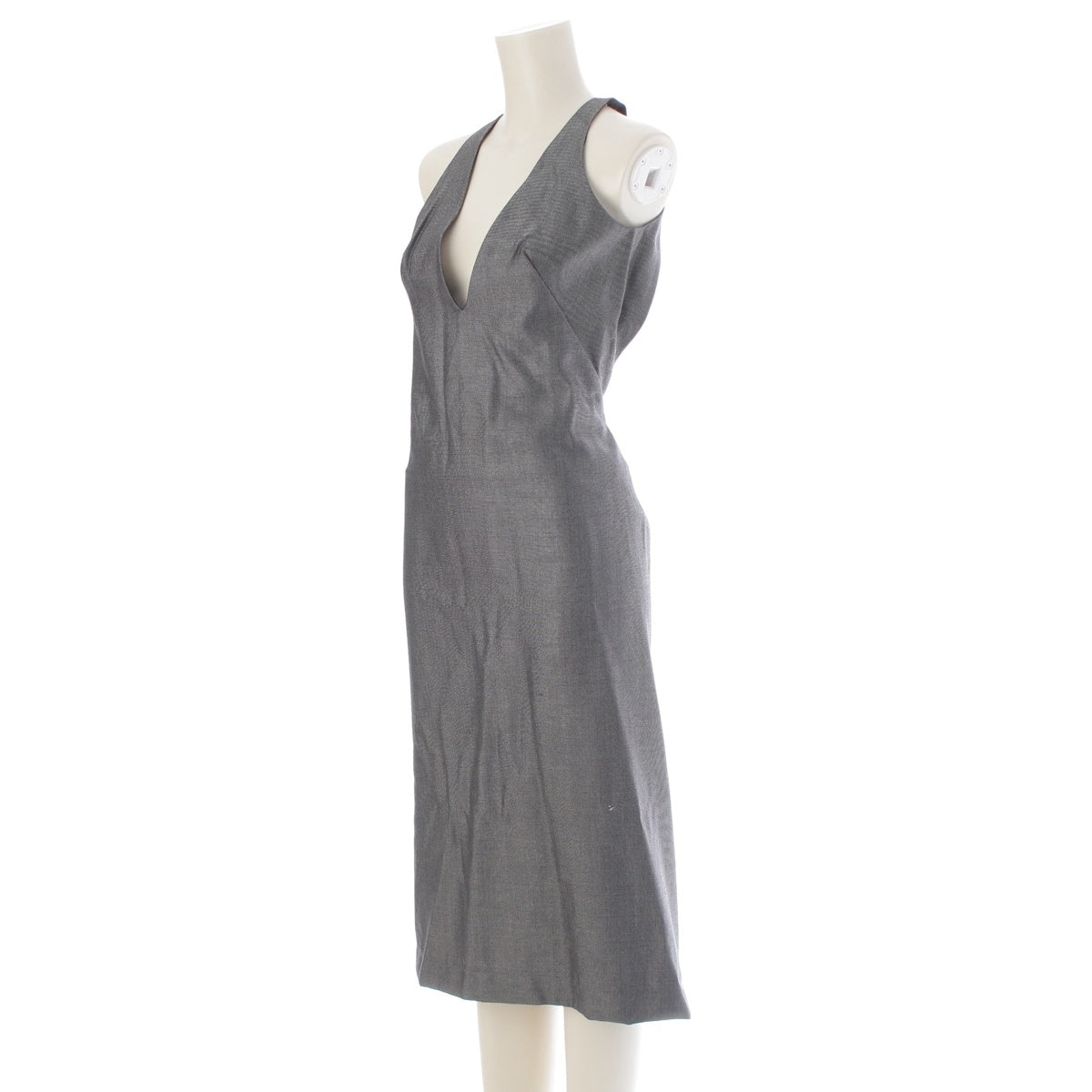 Alexander McQueen Pleated Sleeveless Designer Dress one piece gray 40