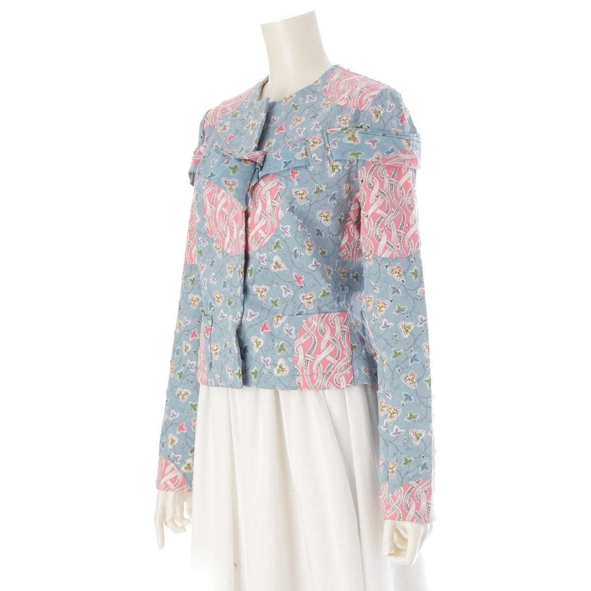 Dior cotton Galliano-era trim, all-over pattern Denim Jacket 3P12022121 blue 40