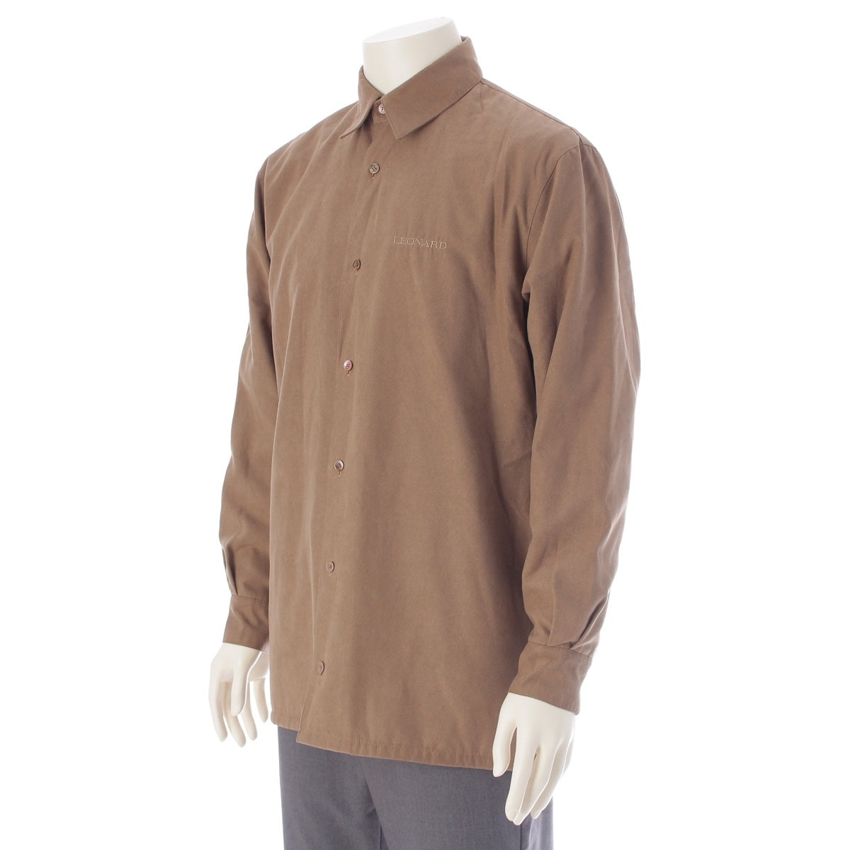 LEONARD Homme Logo Embroidered Quilted Long Sleeve Long sleeve shirt tops 4545397 beige M