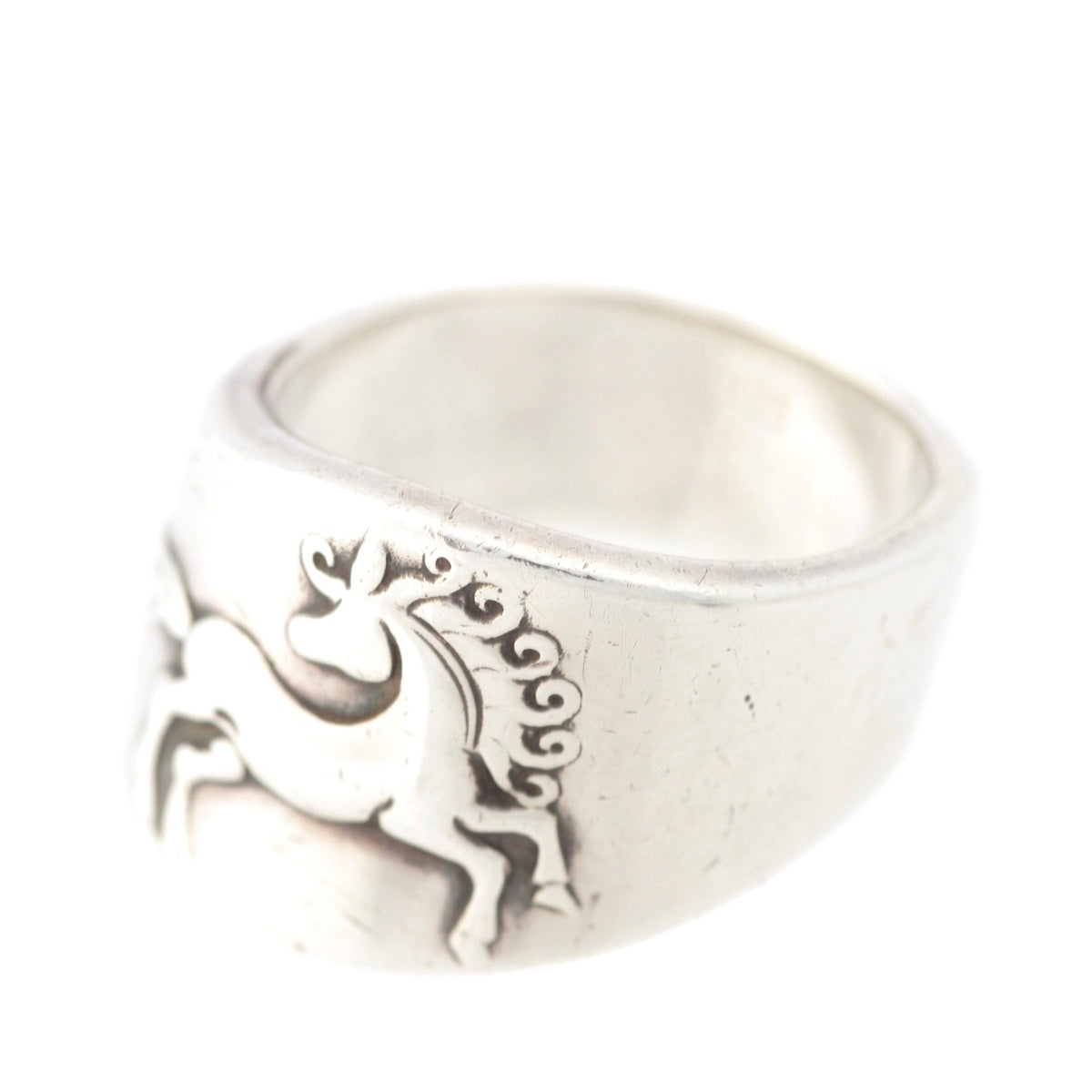 HERMES Vintage Cheval Horse Ring ring Accessories 925 Silver 52