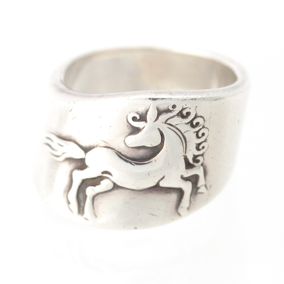 HERMES Vintage Cheval Horse Ring ring Accessories 925 Silver 52