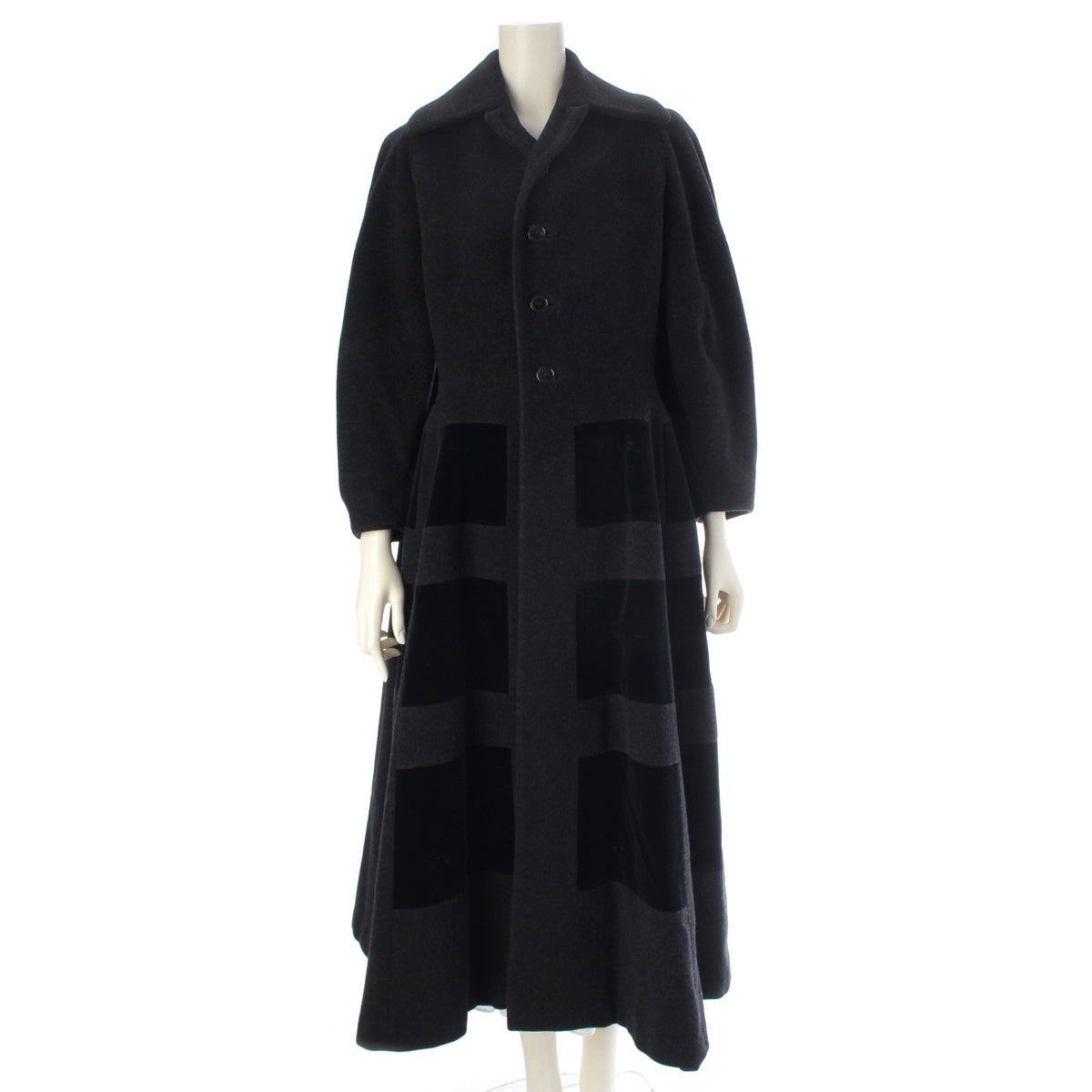 JUNYA WATANABE COMME des GARCONS wool Velour design coat outer JC-04009M black M