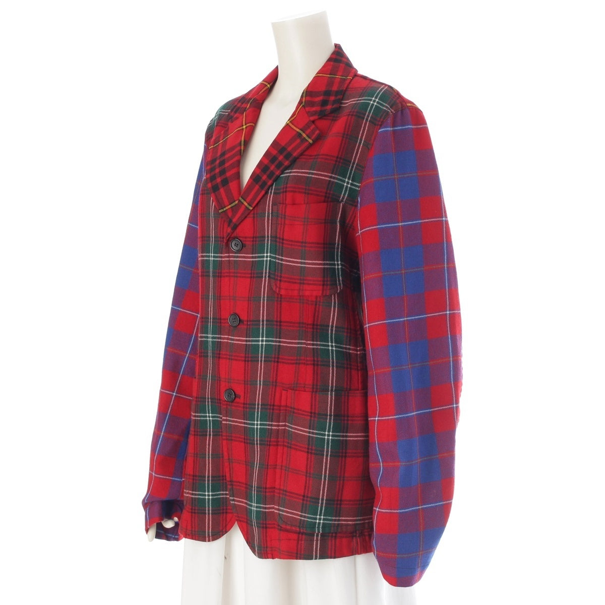 COMME des GARCONS SHIRT wool Tartan check tailored jacket W18111 Red S