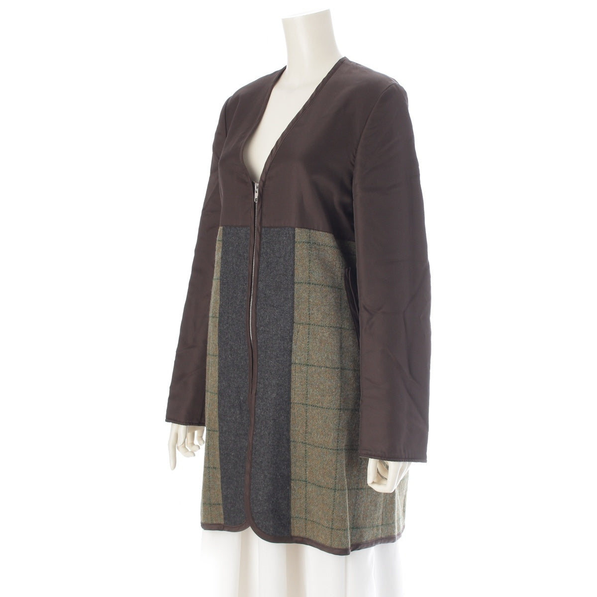COMME des GARCONS Omdu Mixed-material liner coat outer DB-C007 Khaki black XS