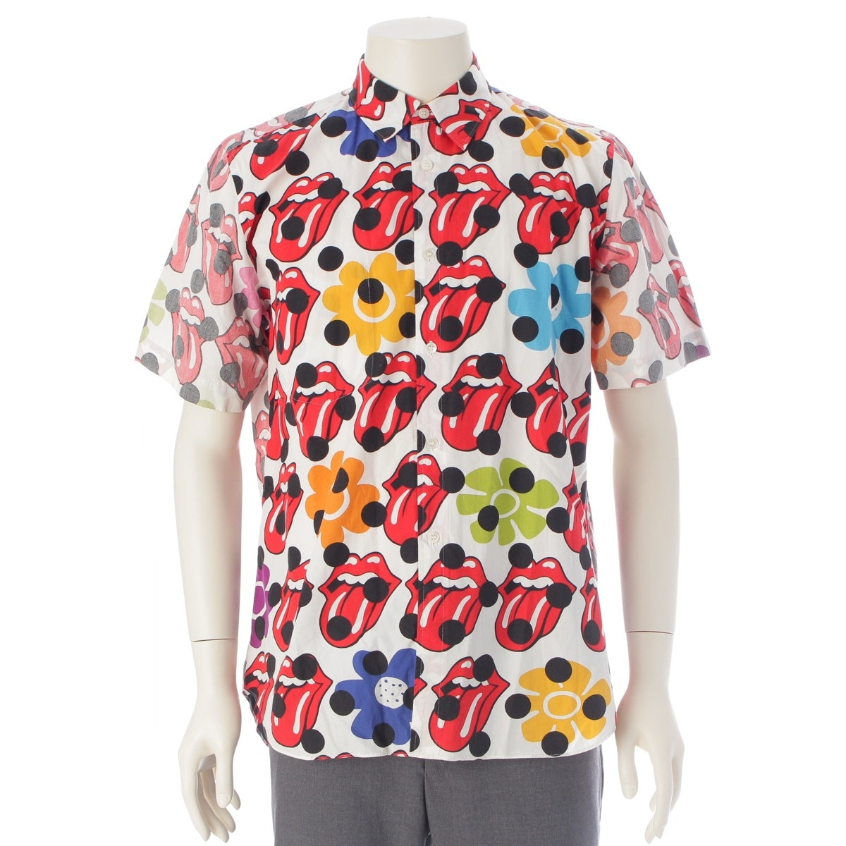 COMME des GARCONS HOMME PLUS Rolling Stones Overall handle Short sleeve shirt tops PQ-B028 multicolor S