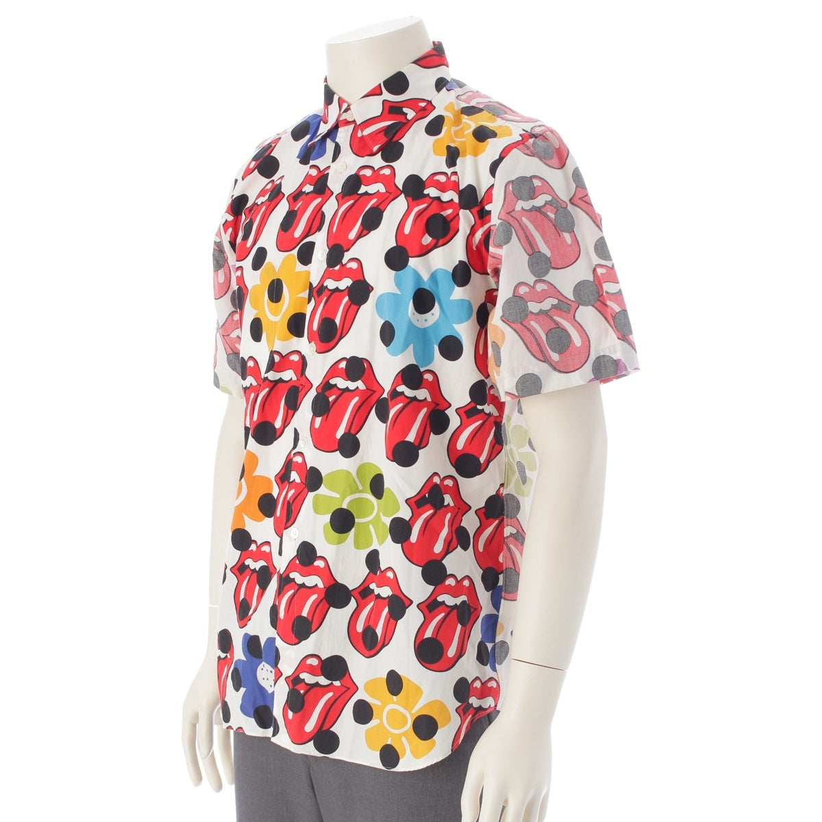 COMME des GARCONS HOMME PLUS Rolling Stones Overall handle Short sleeve shirt tops PQ-B028 multicolor S