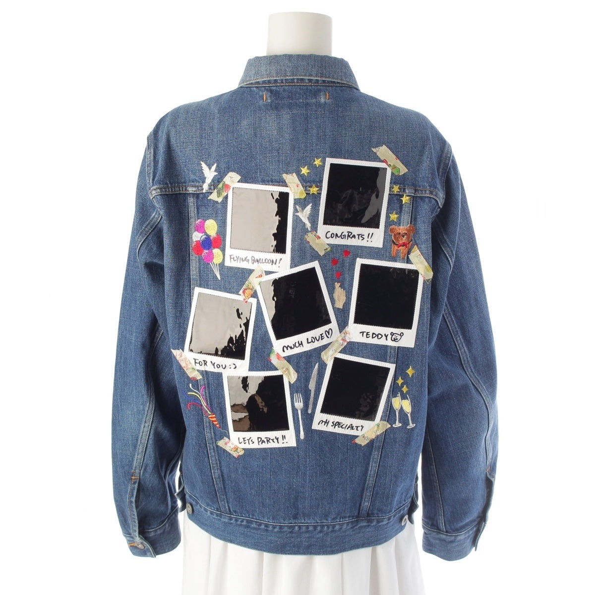 doublet MEMORIAL POLAROID Denim Jacket outer 21SS06BL115 Indigo S