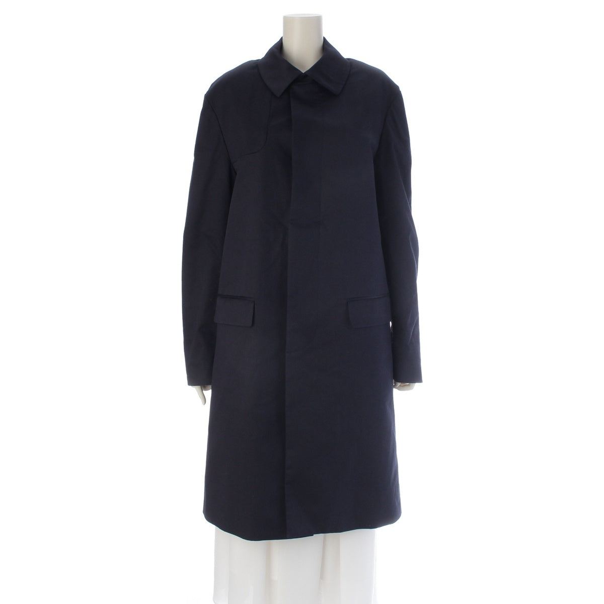 FENDI cashmere Special wing Stainless collar coat Outerwear with liner PR12-14-1582 Navy 46