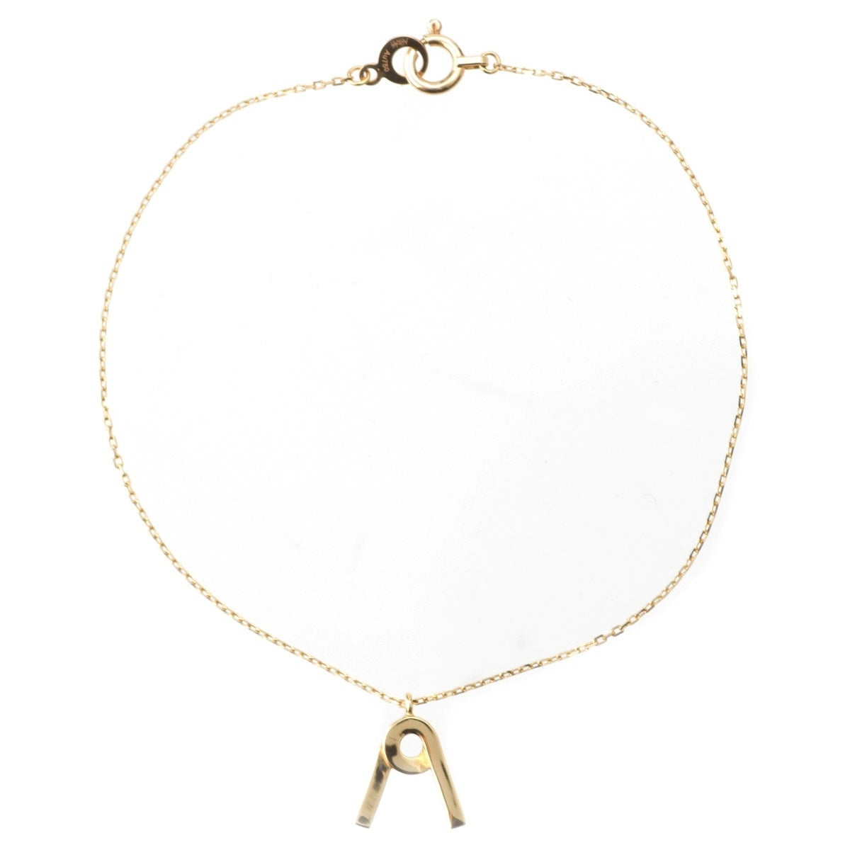 AHKAH Initials "A" bracelet jewelry 750YG gold 1.1g