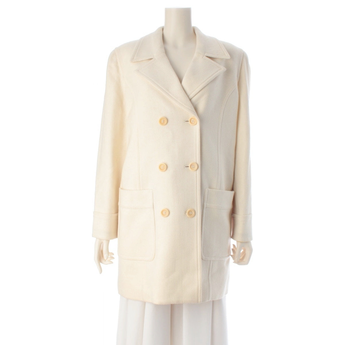 LEONARD Cashmere, Cotton, Silk coat outer 0328985 Ivory White 9