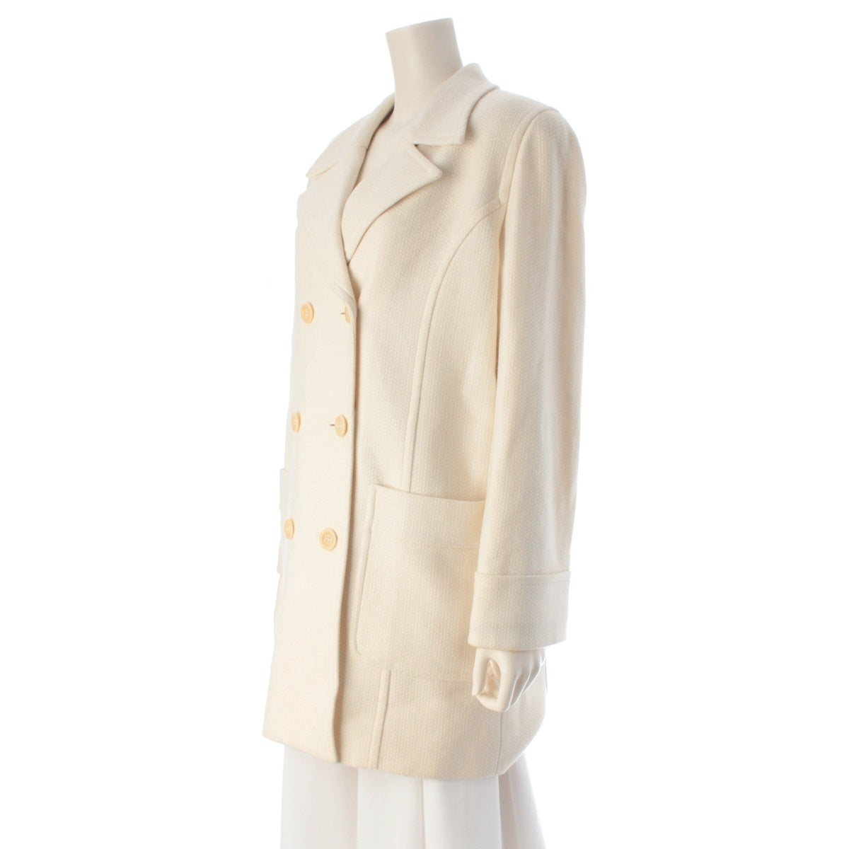 LEONARD Cashmere, Cotton, Silk coat outer 0328985 Ivory White 9