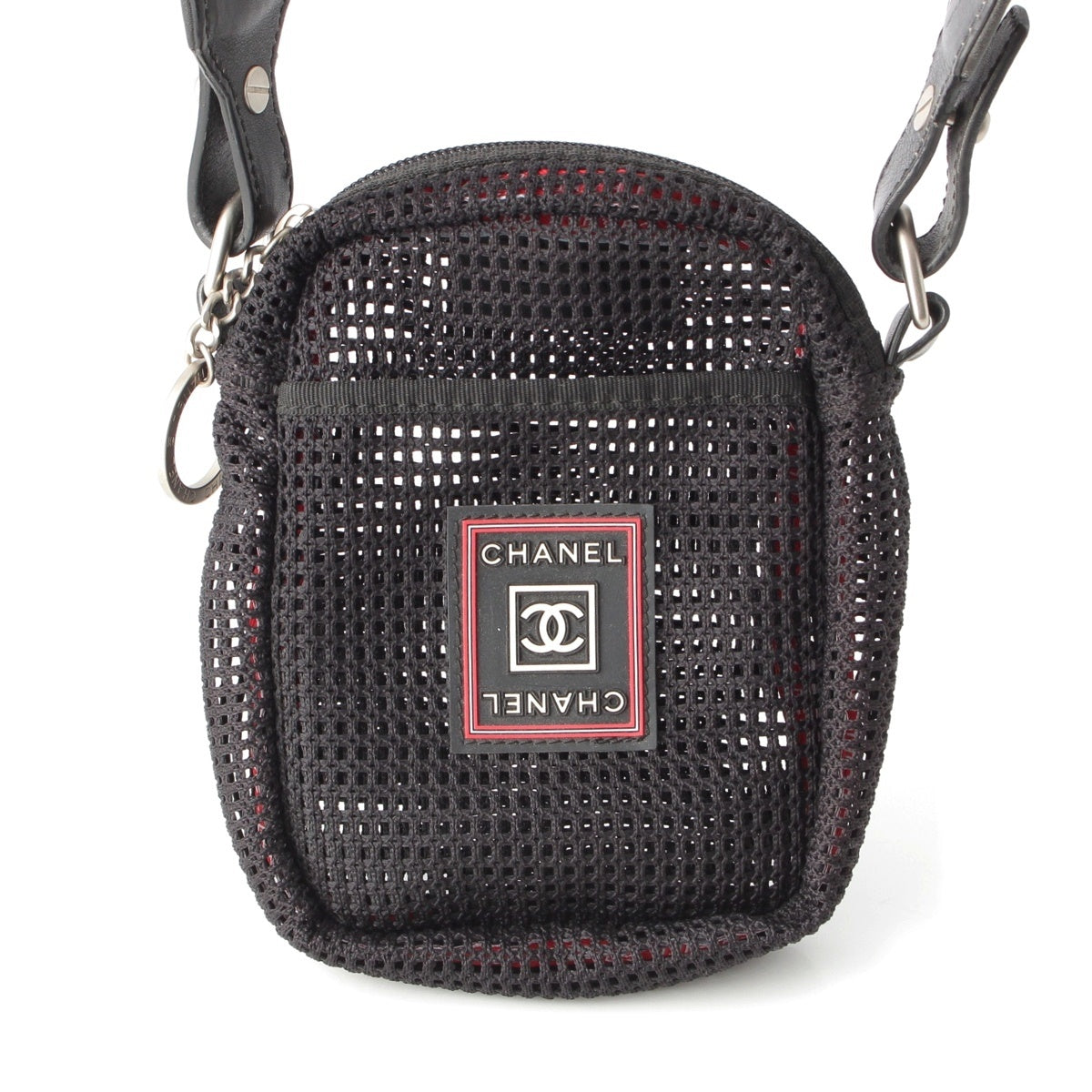 CHANEL Sports Line Logo Mesh Shoulder Bag black