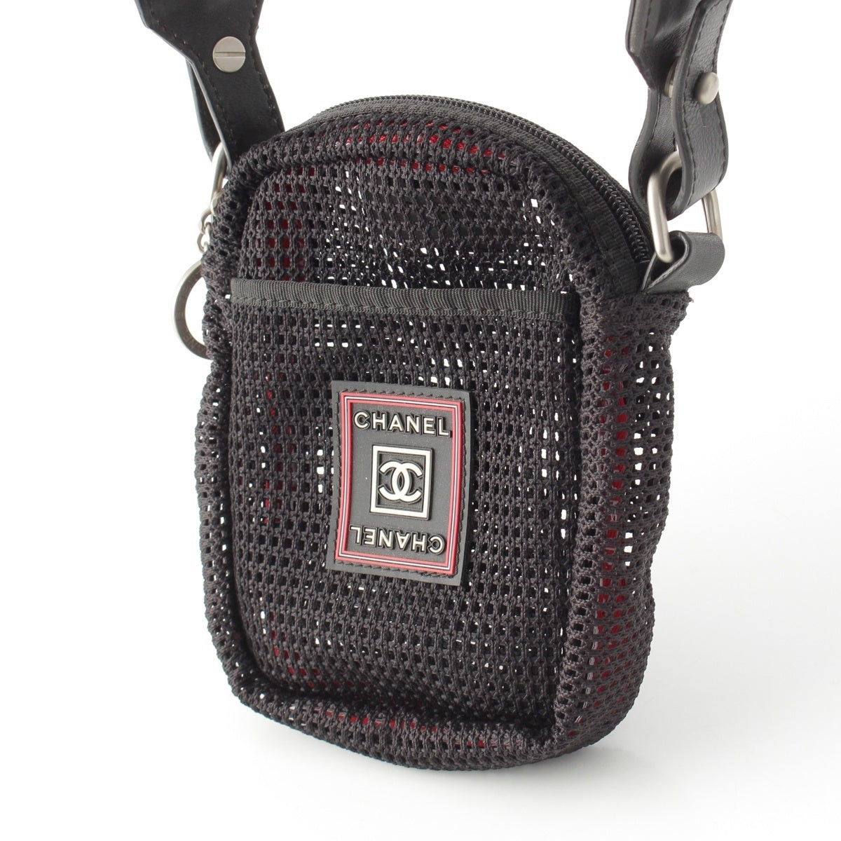 CHANEL Sports Line Logo Mesh Shoulder Bag black