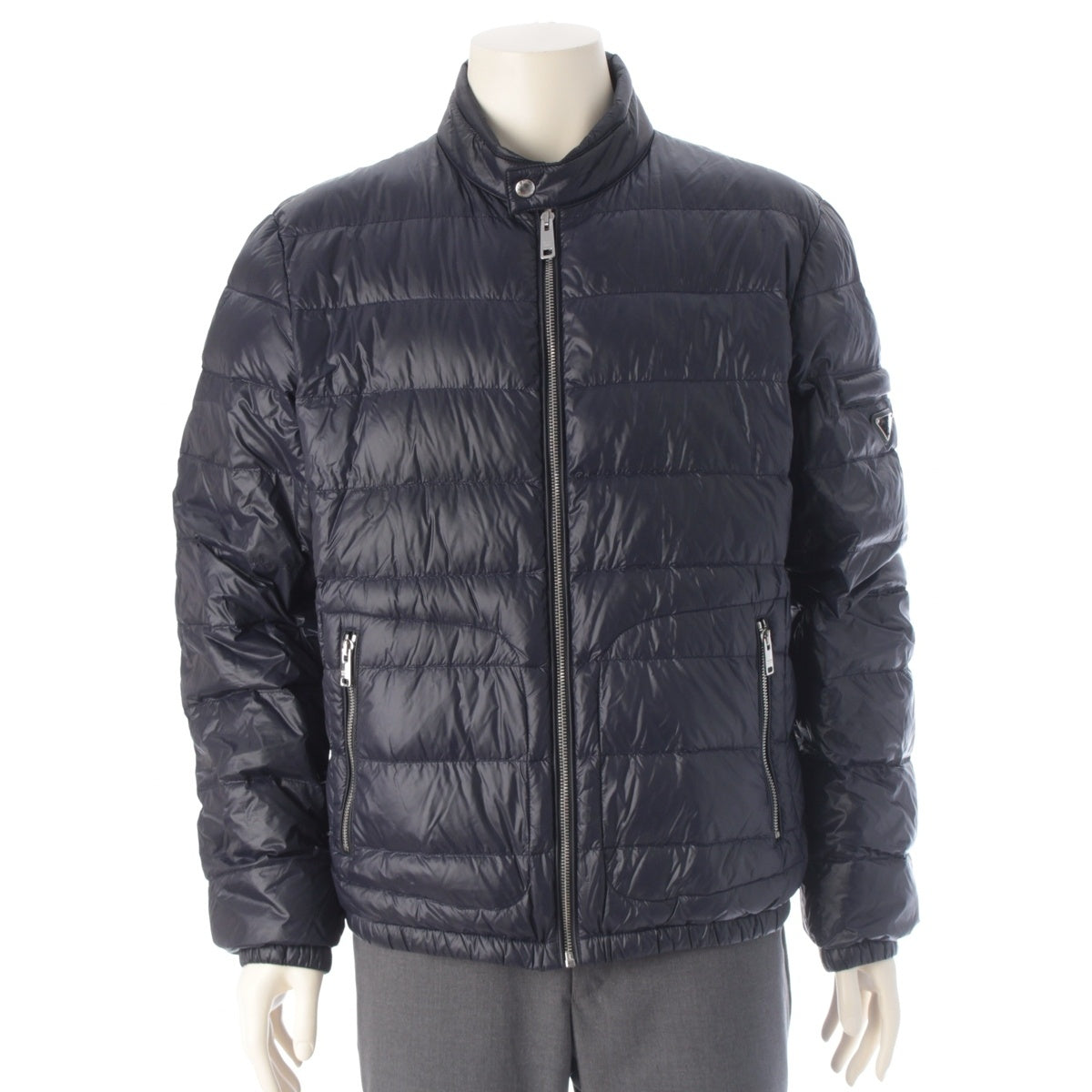 PRADA polyamide Logo Plate Blouson Down jacket SGA506 Navy 52