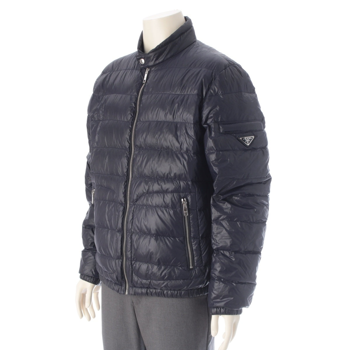 PRADA polyamide Logo Plate Blouson Down jacket SGA506 Navy 52